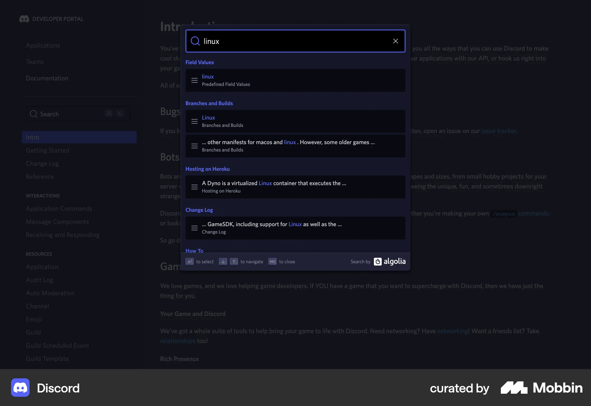 Discord Web Command Palette screen