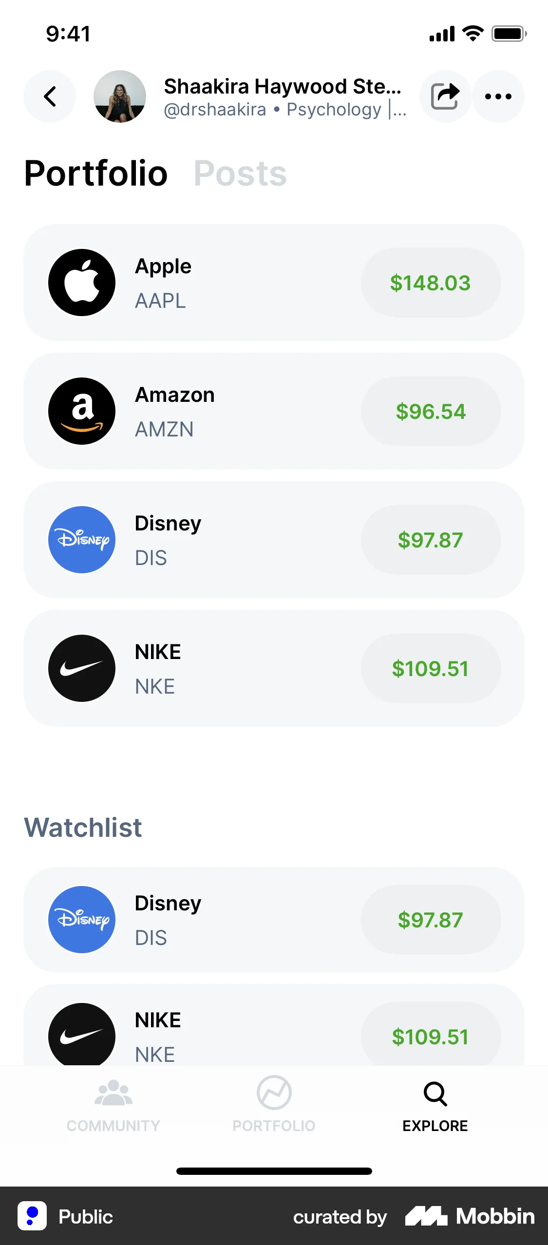 Public iOS Social Feed screen