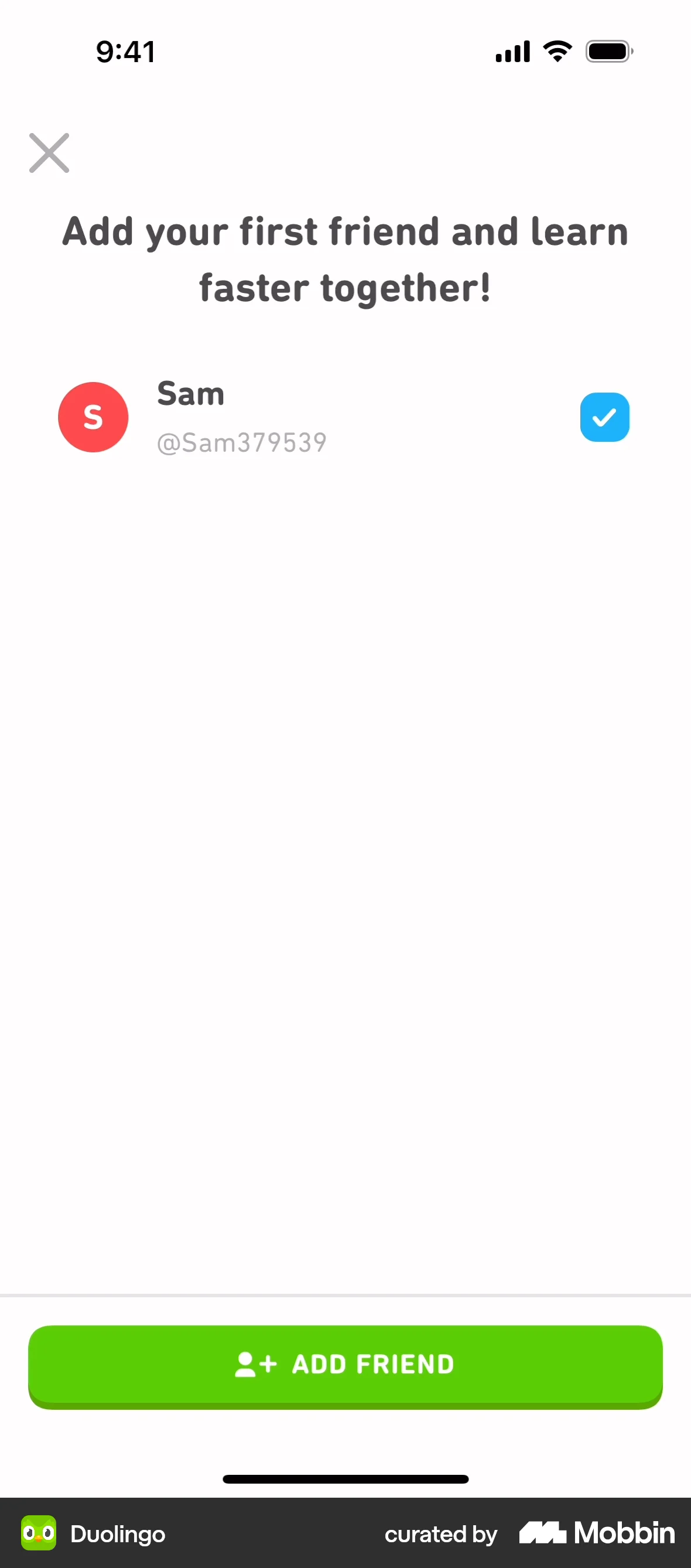 Duolingo iOS Invite Teammates screen
