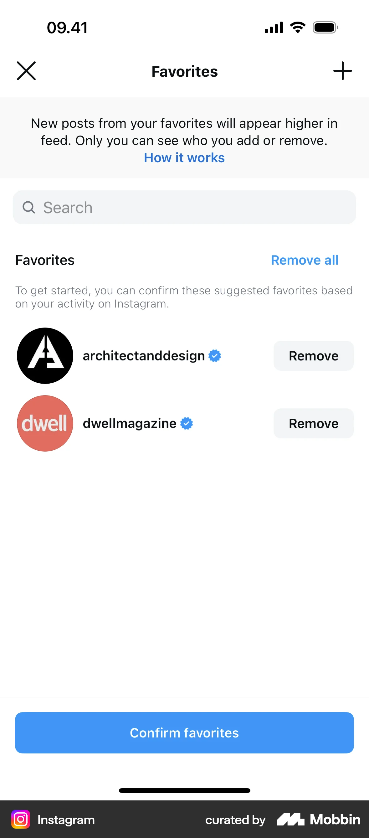 Instagram iOS Bookmarks & Collections screen