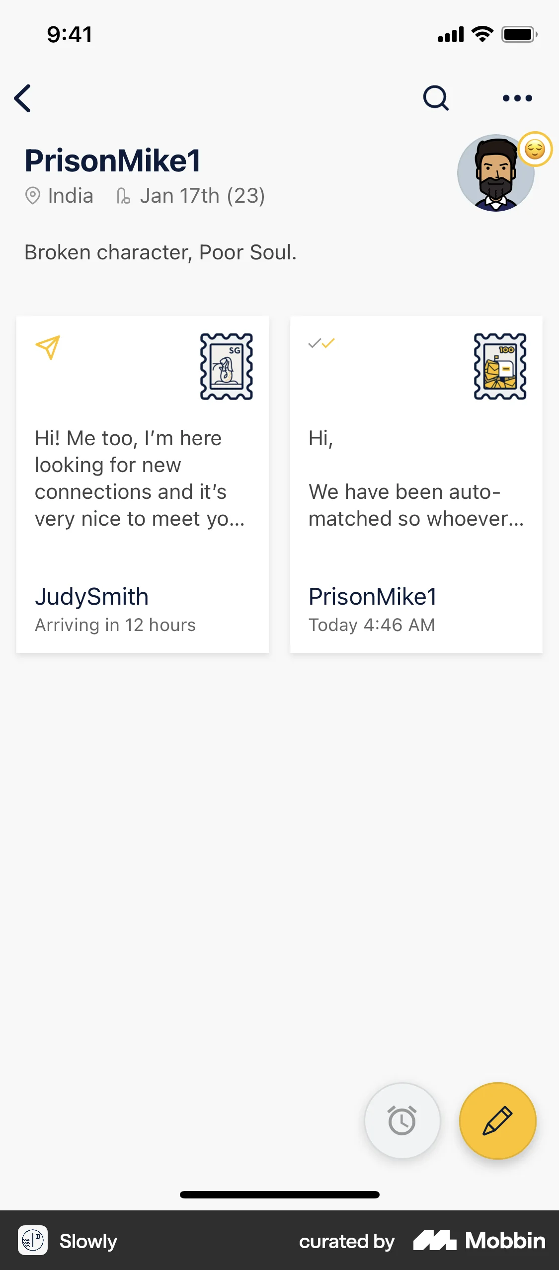 Slowly iOS Followers & Following screen