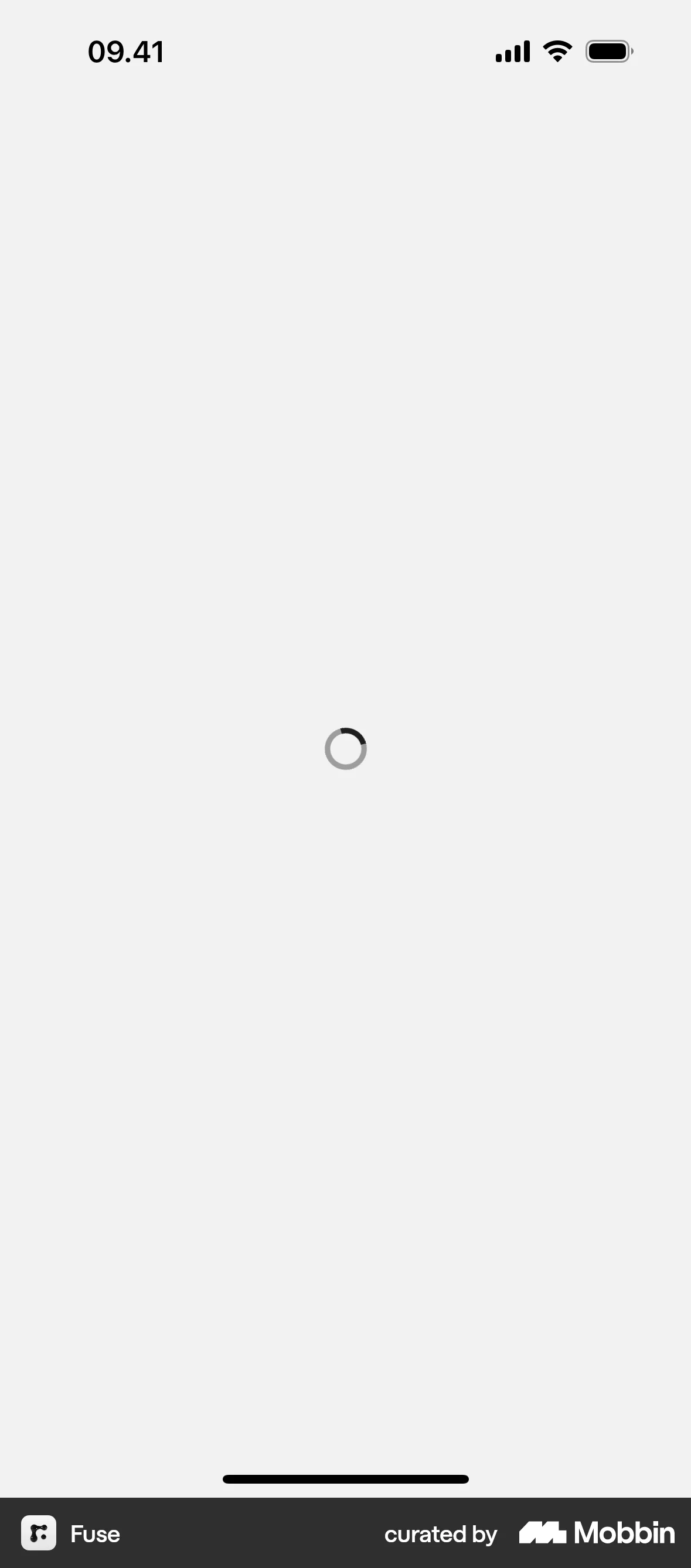 Fuse iOS screen containing Spinner UI UI element