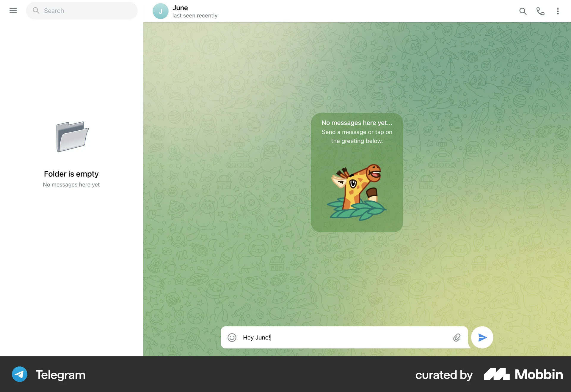 Telegram Web Communication App screen