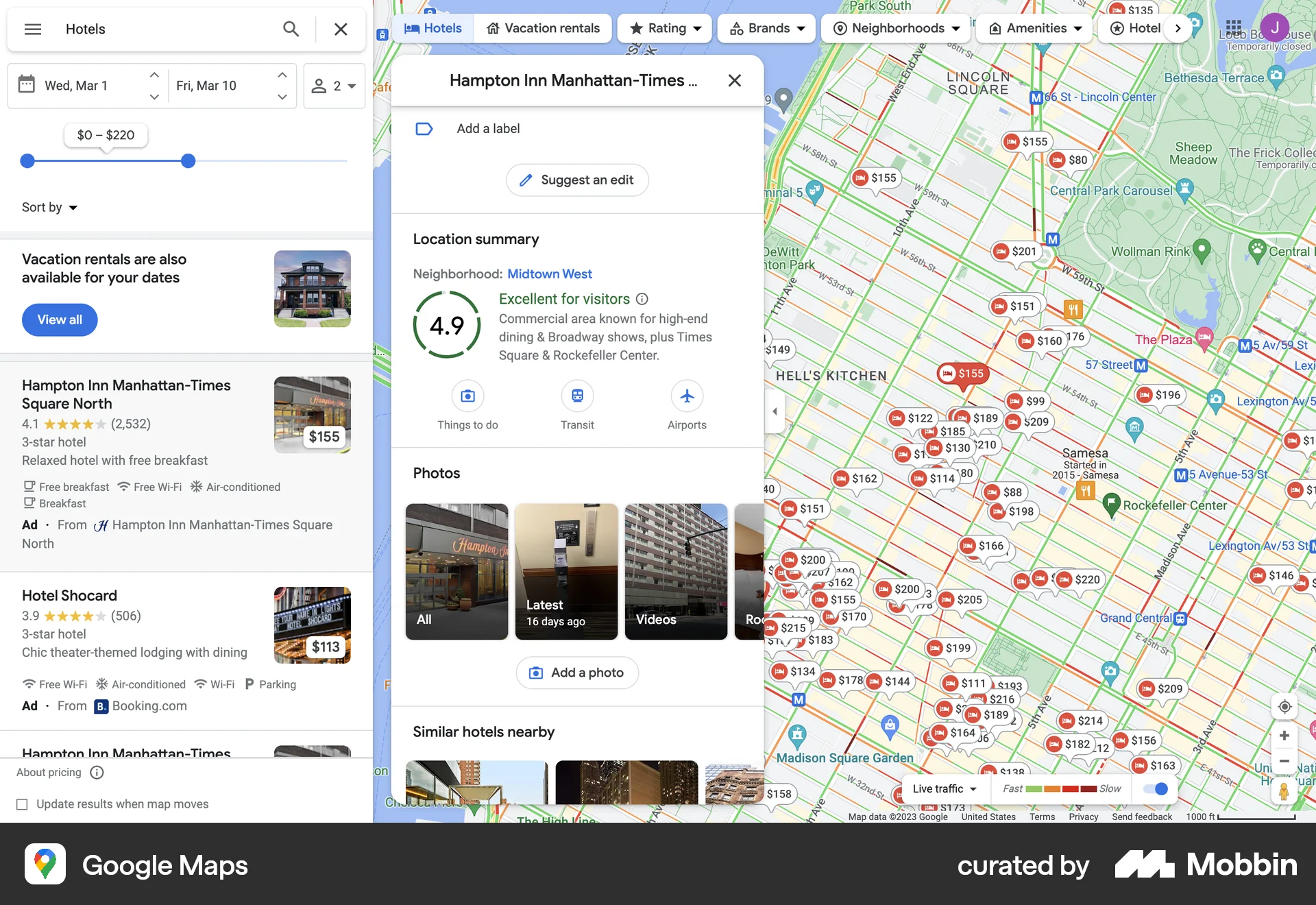 Google Maps Web Reviews & Ratings screen