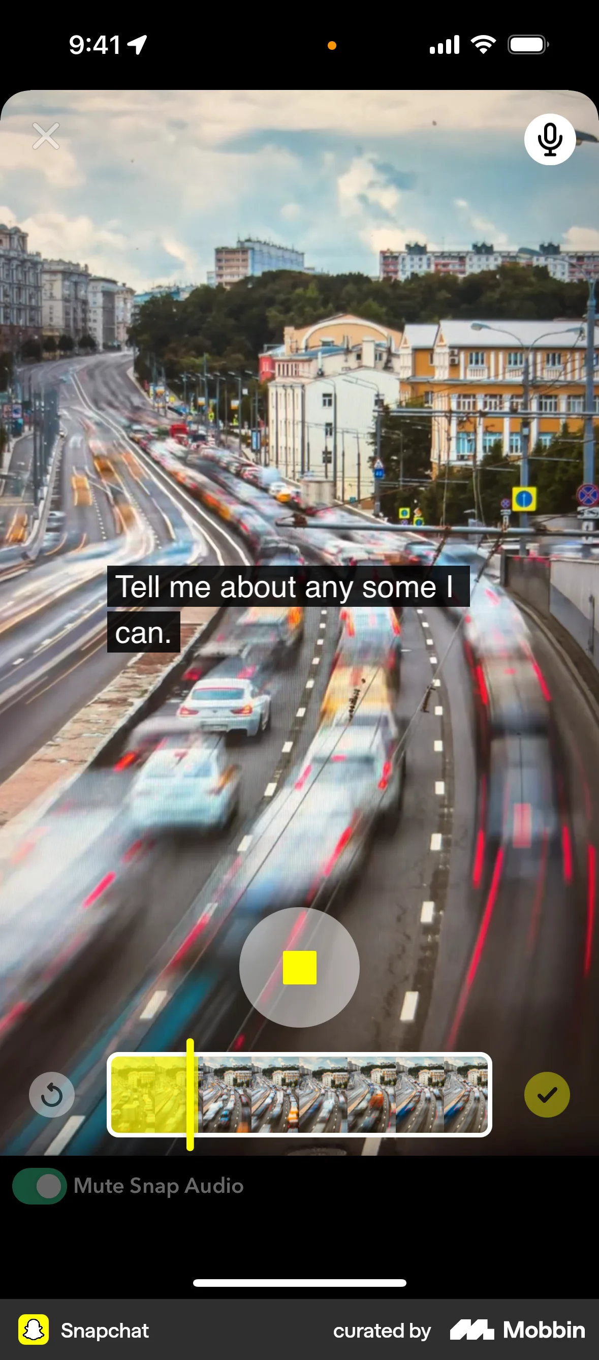Snapchat iOS Audio & Video Recorder screen