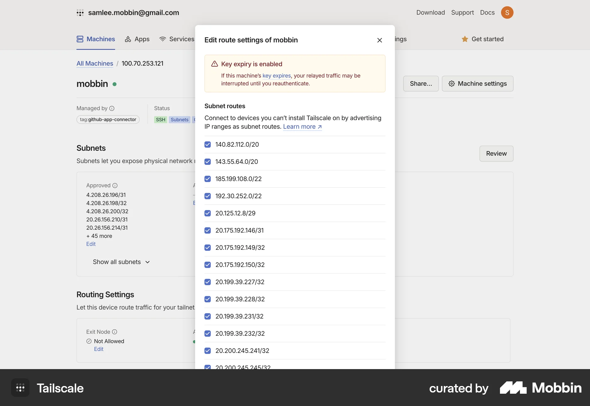 Tailscale Web Utilities App screen
