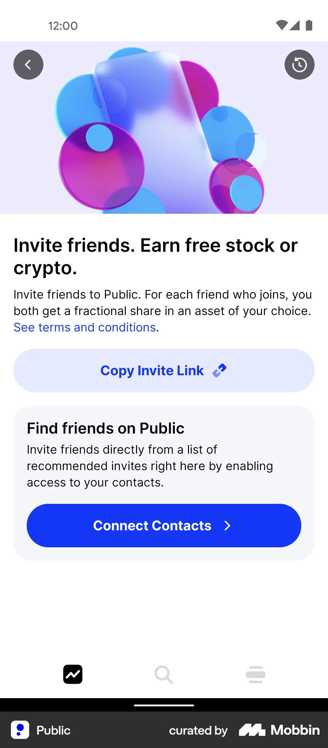 Public Android Invite & Refer Friends screen