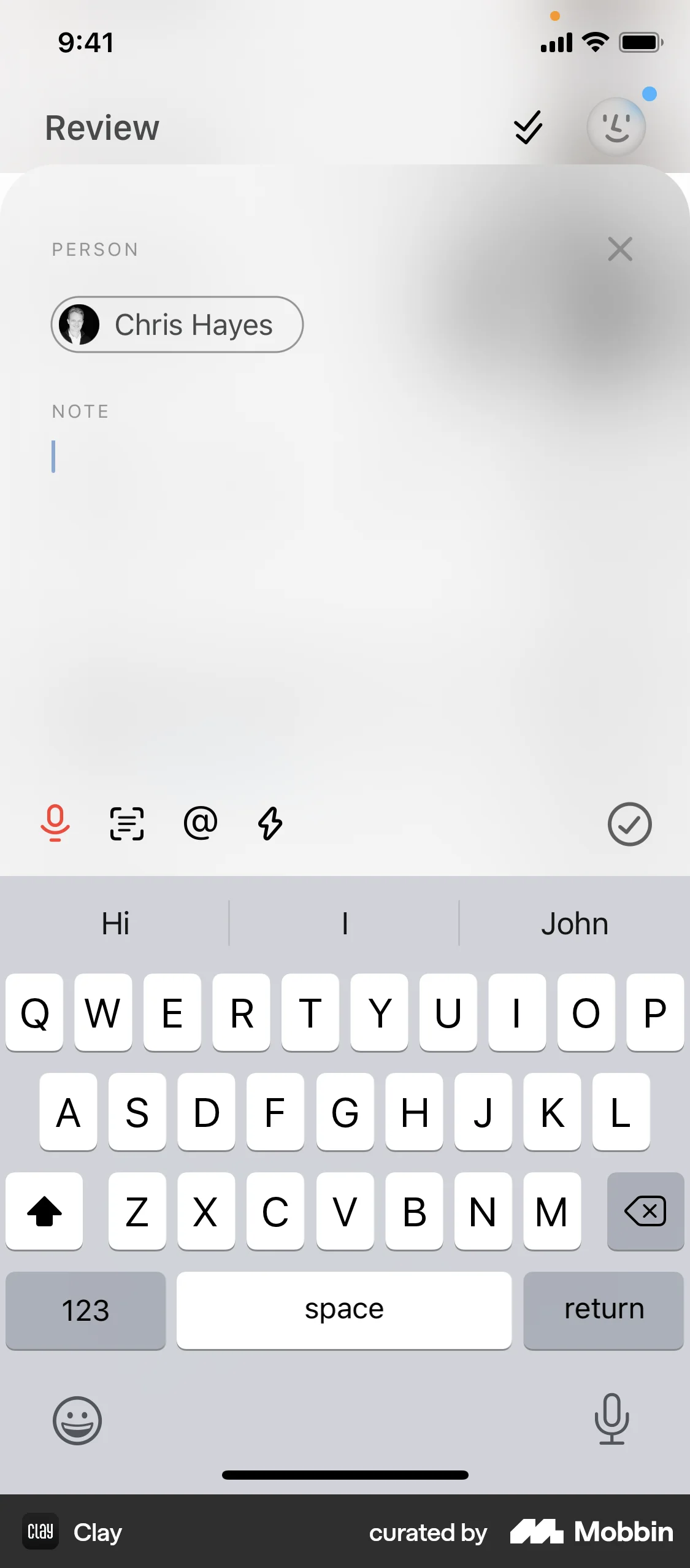 Clay iOS Audio & Video Recorder screen