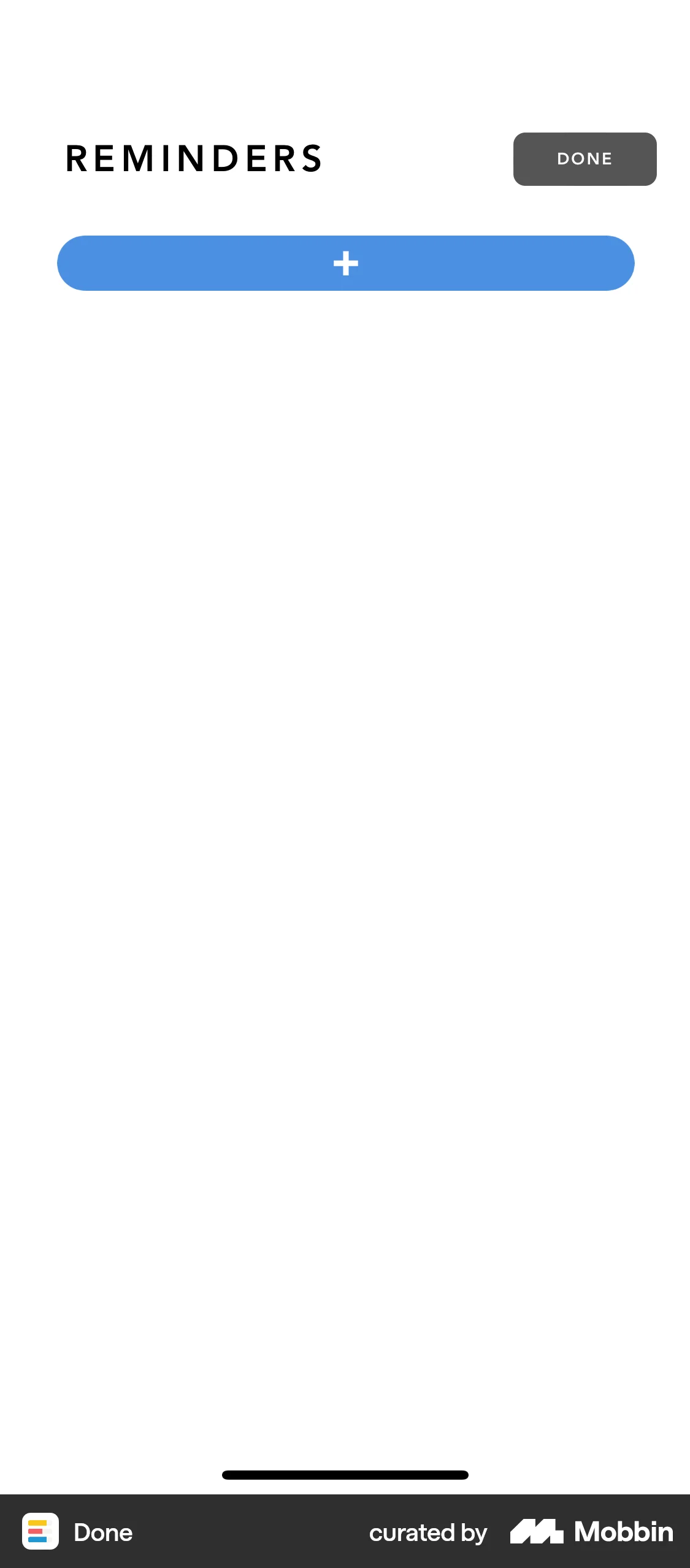 Done iOS Reminder screen