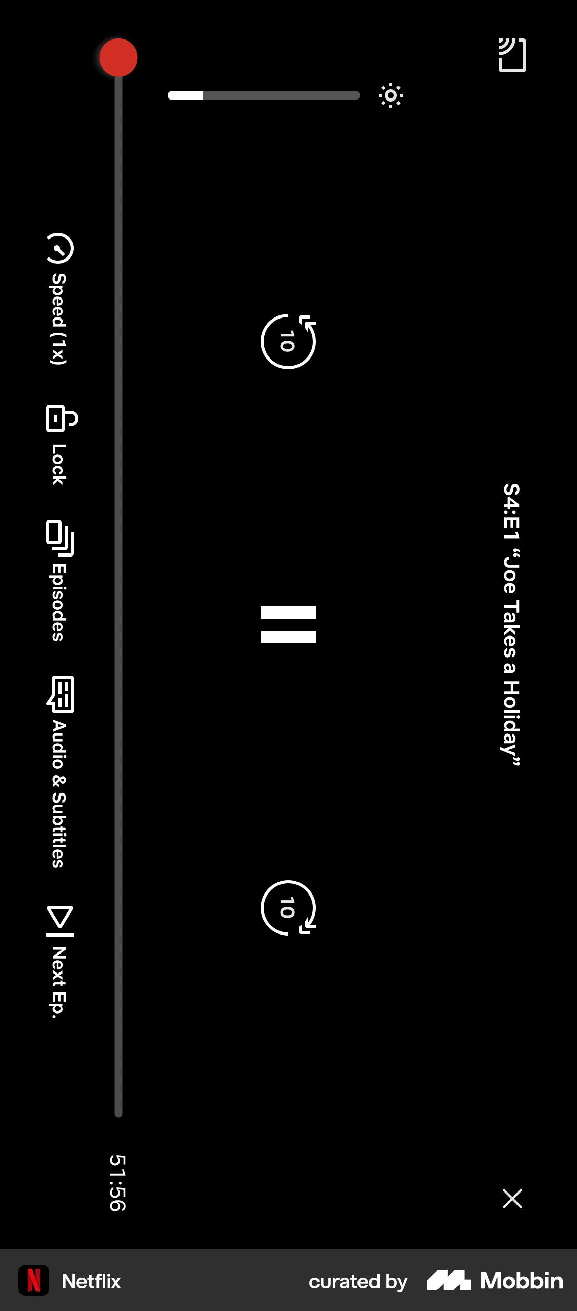 Netflix iOS Video Player screen
