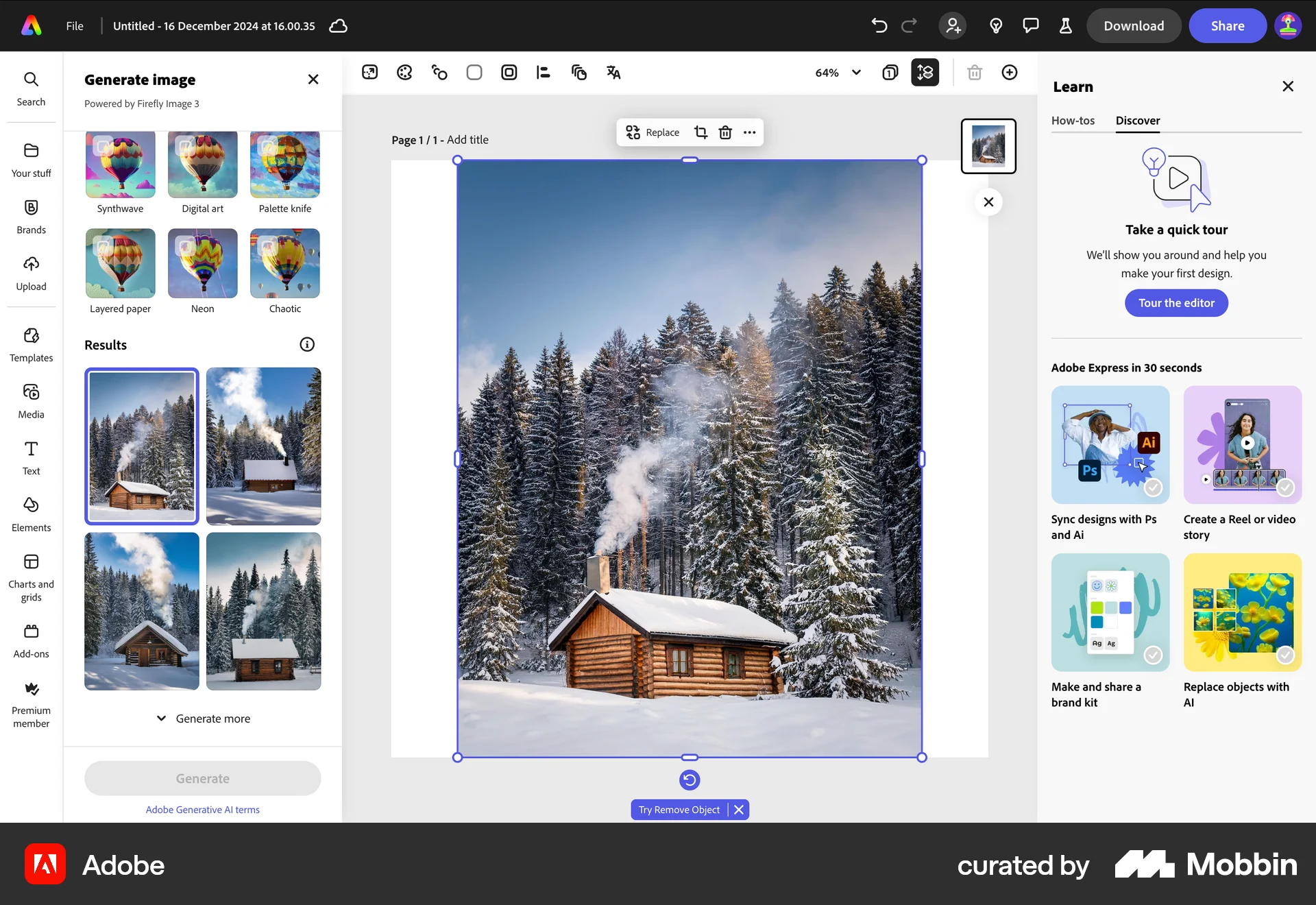 Adobe Web Canvas screen