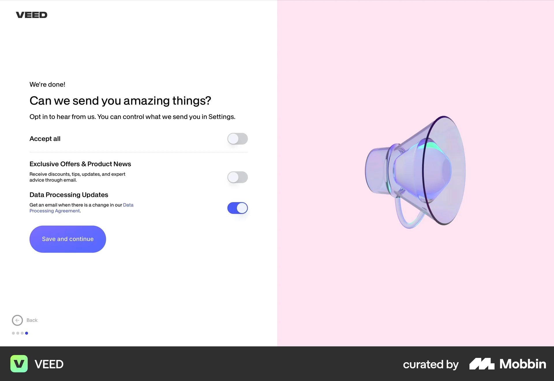 VEED Web Permission screen