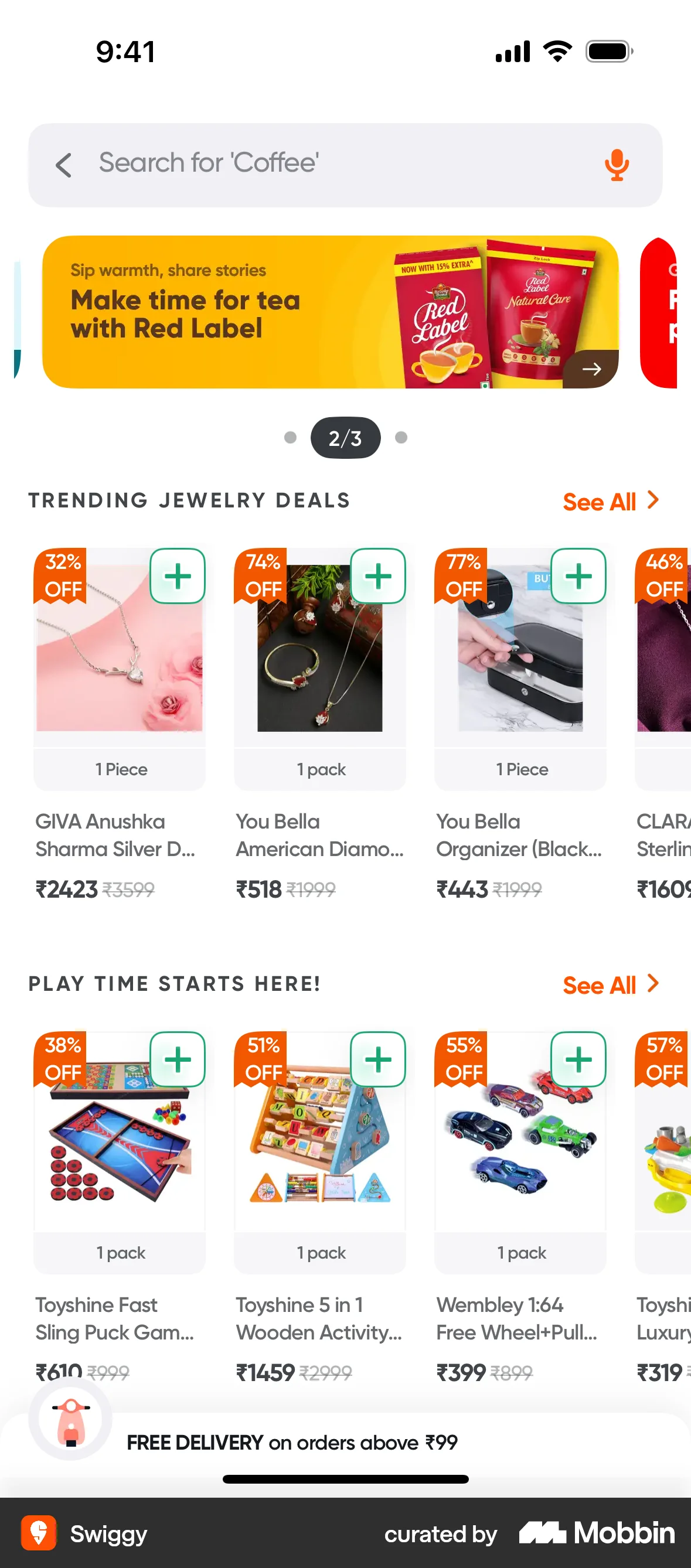 Swiggy iOS screen containing Banner UI element