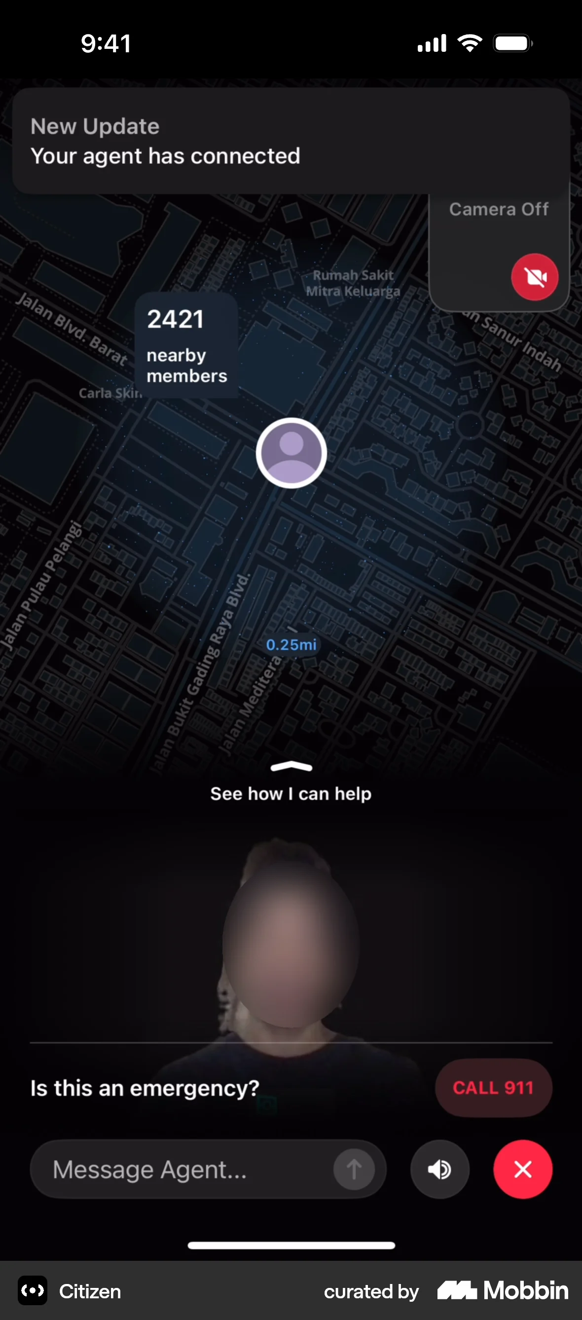 Citizen iOS screen containing Toast UI element