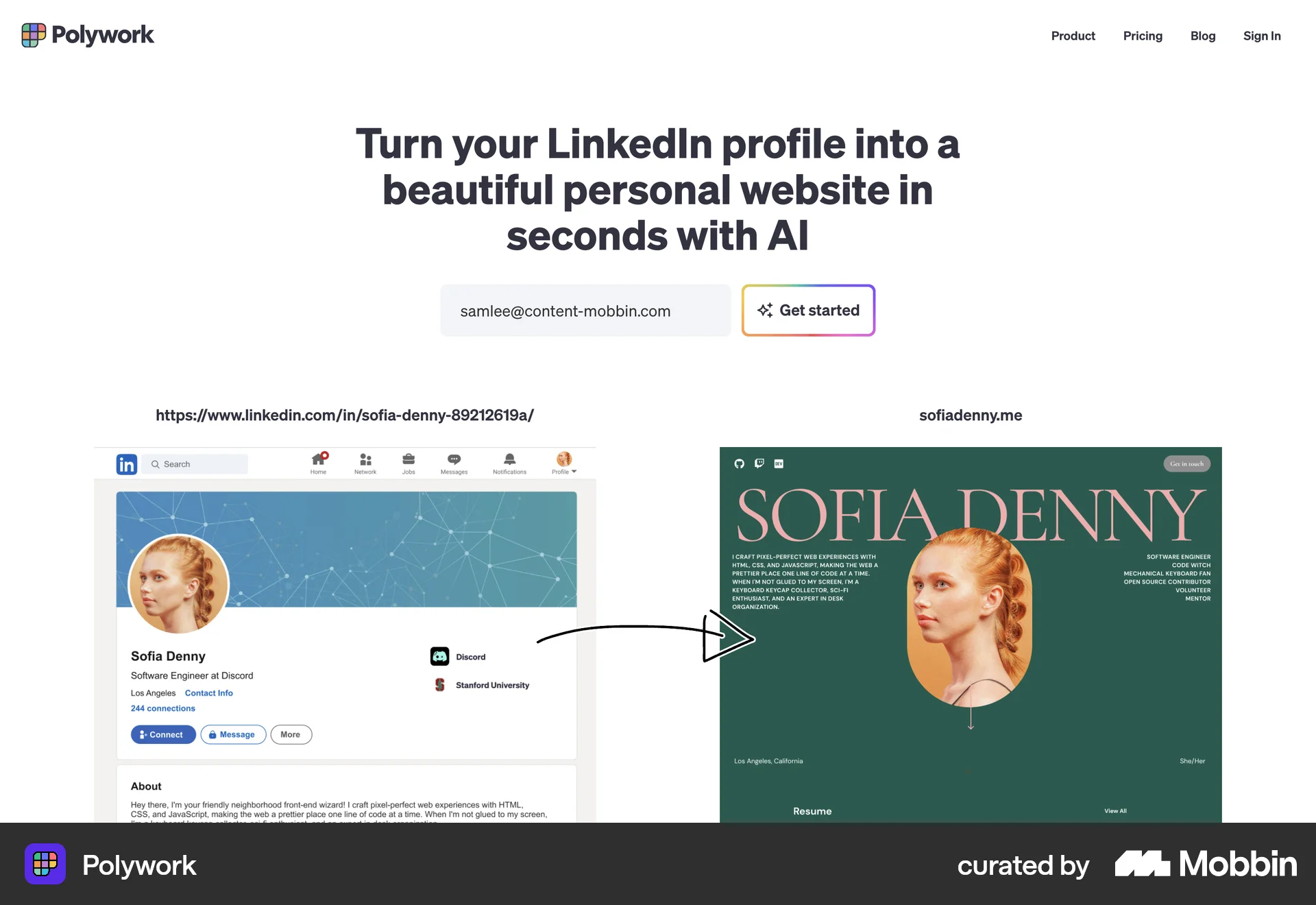 Polywork Web Signup screen