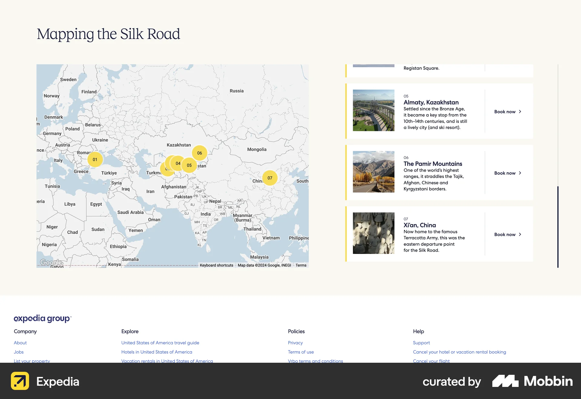 Expedia Web screen containing Map Pin UI element