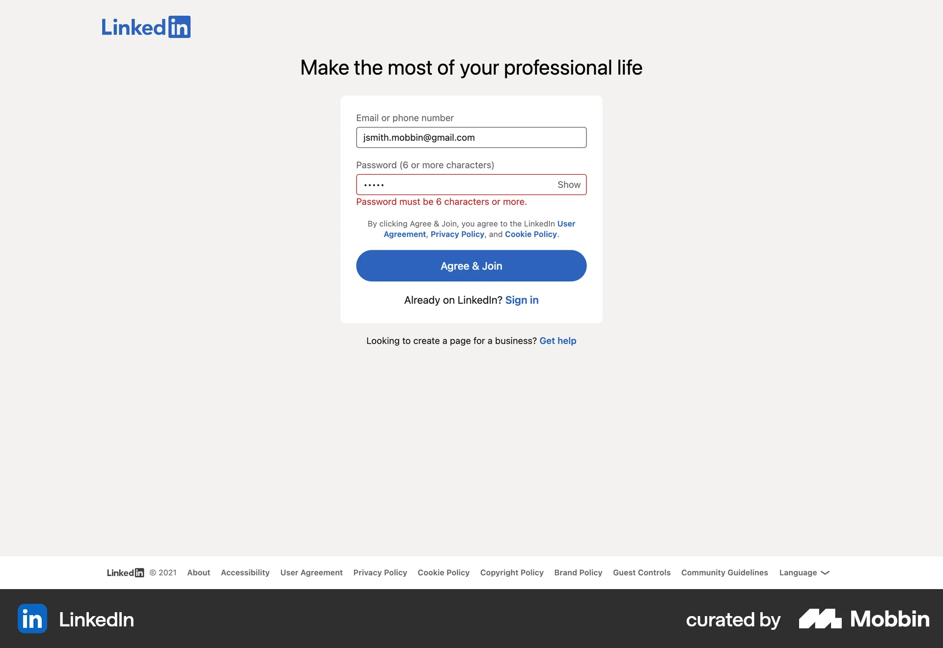 LinkedIn Web Jobs & Recruitment App screen