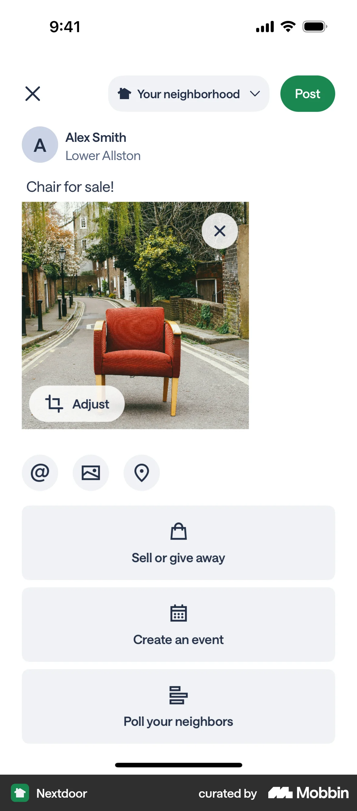 Nextdoor iOS screen containing Full-Screen Overlay UI element