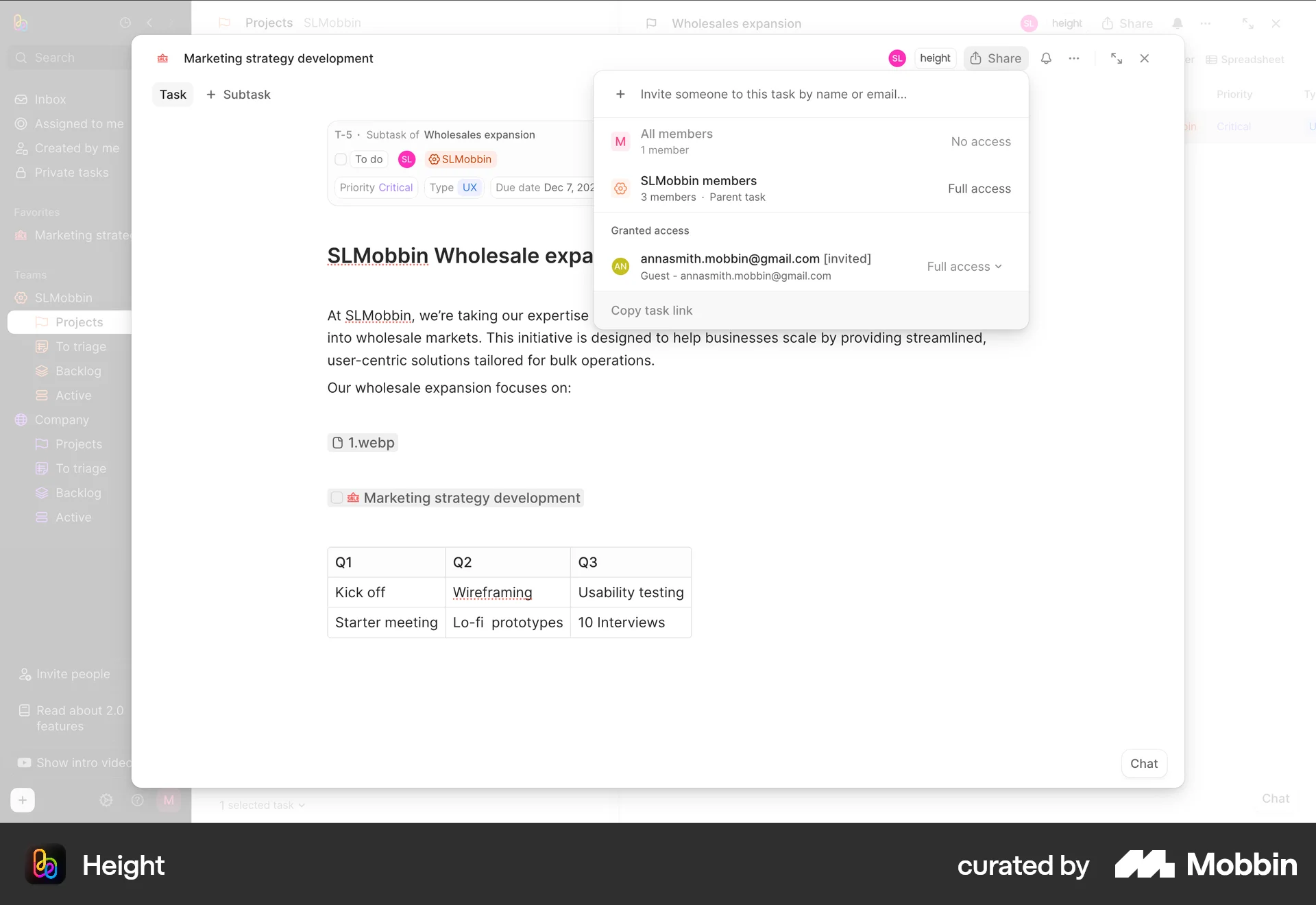 Height Web Share screen
