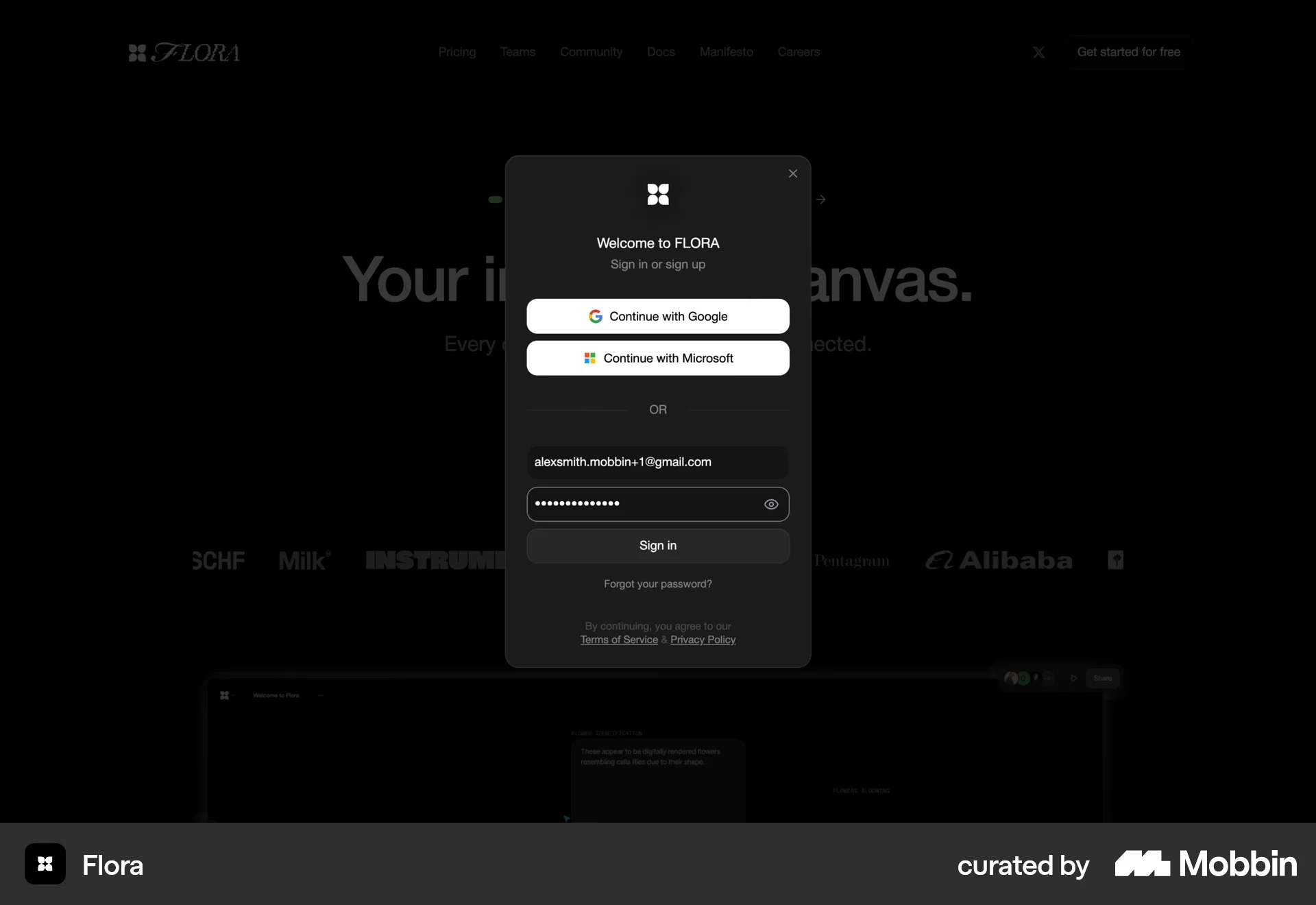 FLORA Web Graphics & Design App screen