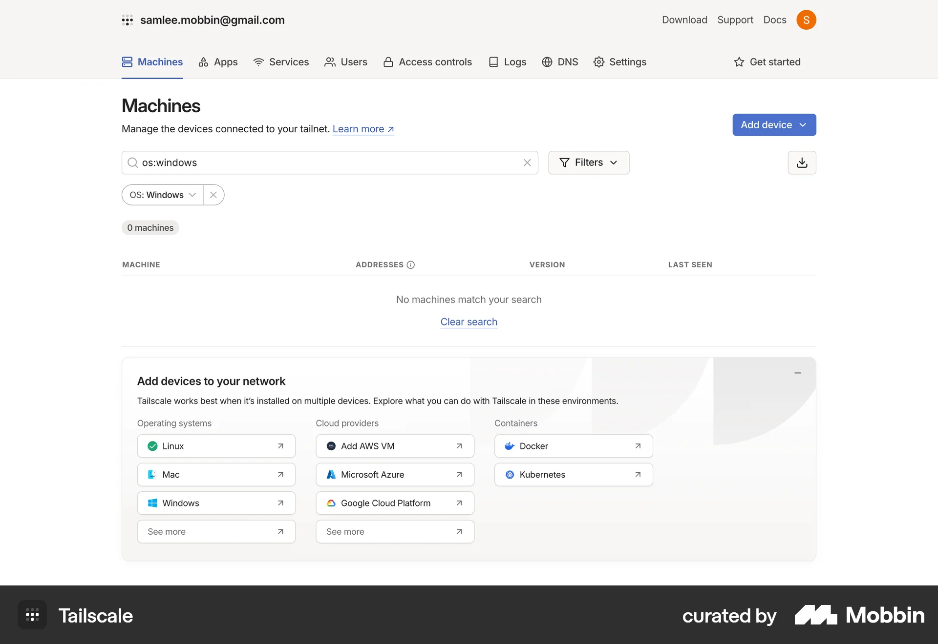 Tailscale Web Utilities App screen