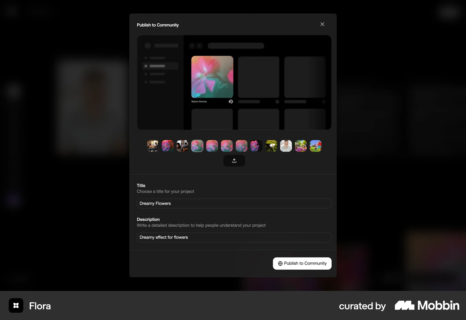 FLORA Web screen containing Tile UI element