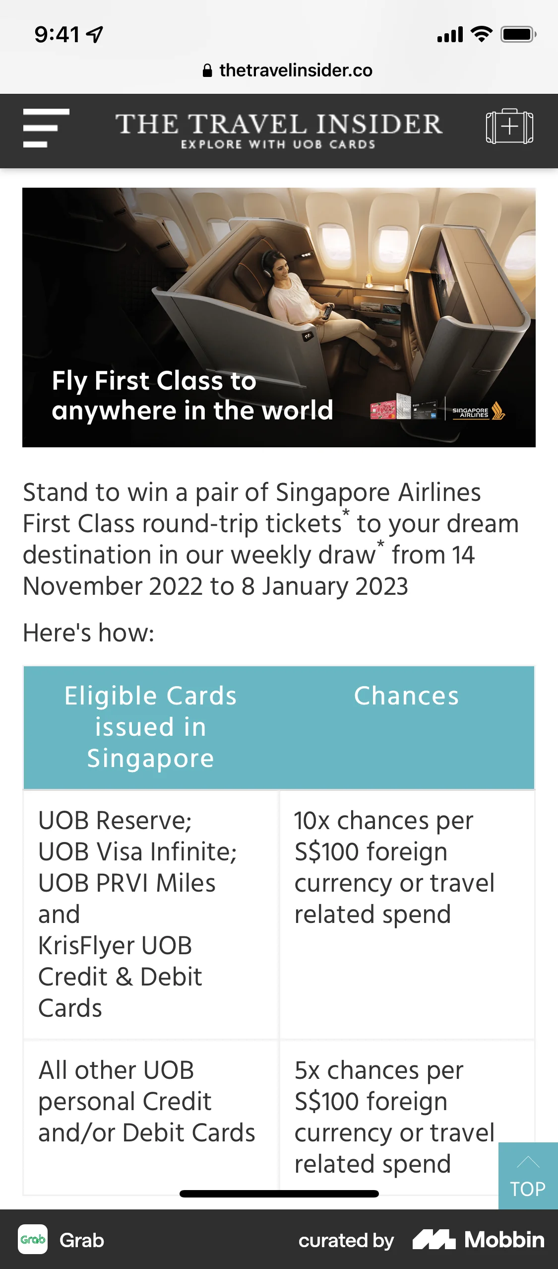 Grab iOS Article Detail screen