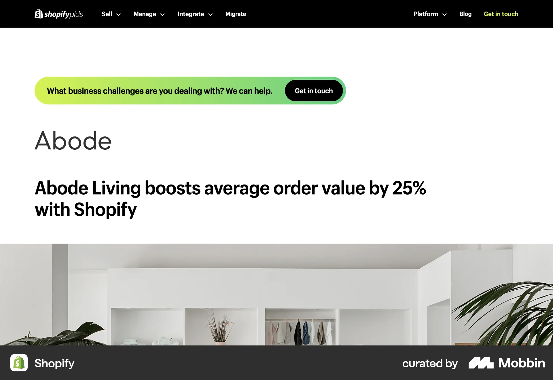 Shopify Web Article Detail screen