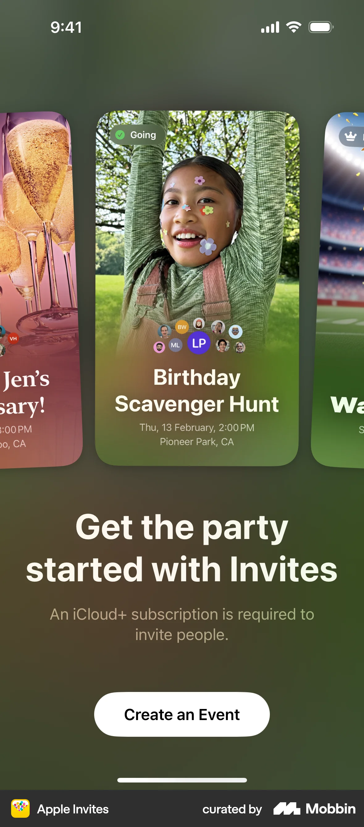 Apple Invites iOS screen containing Photo UI element