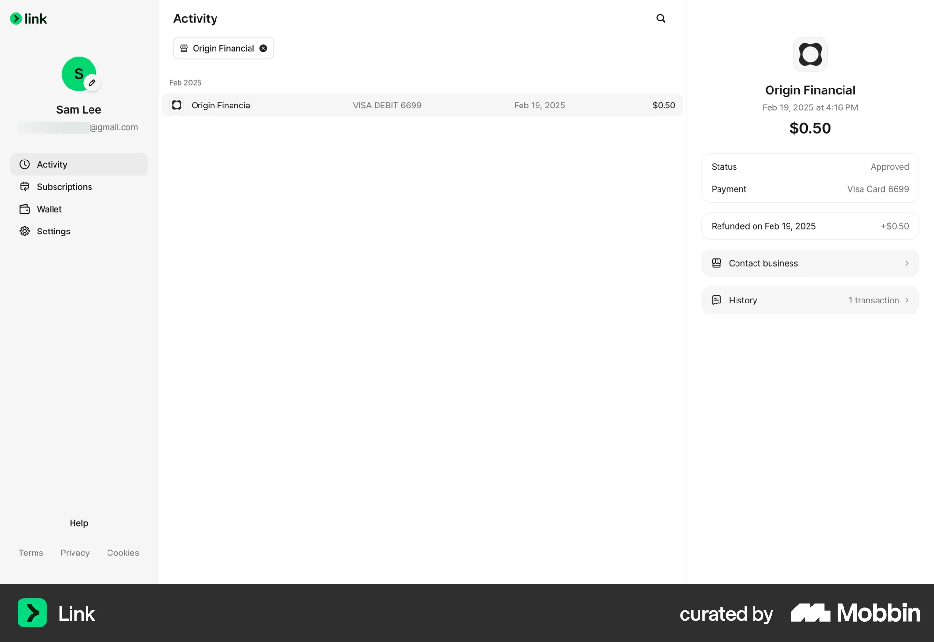 Link Logging in screen