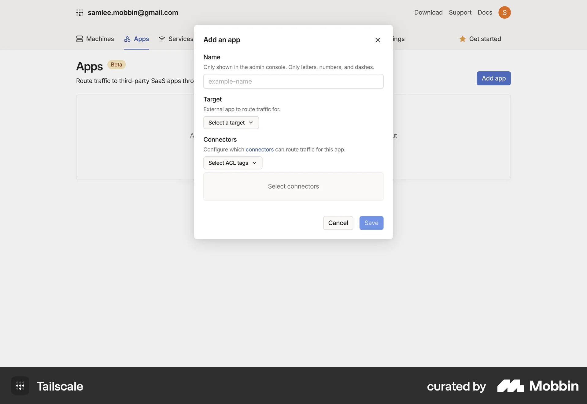 Tailscale Web Utilities App screen