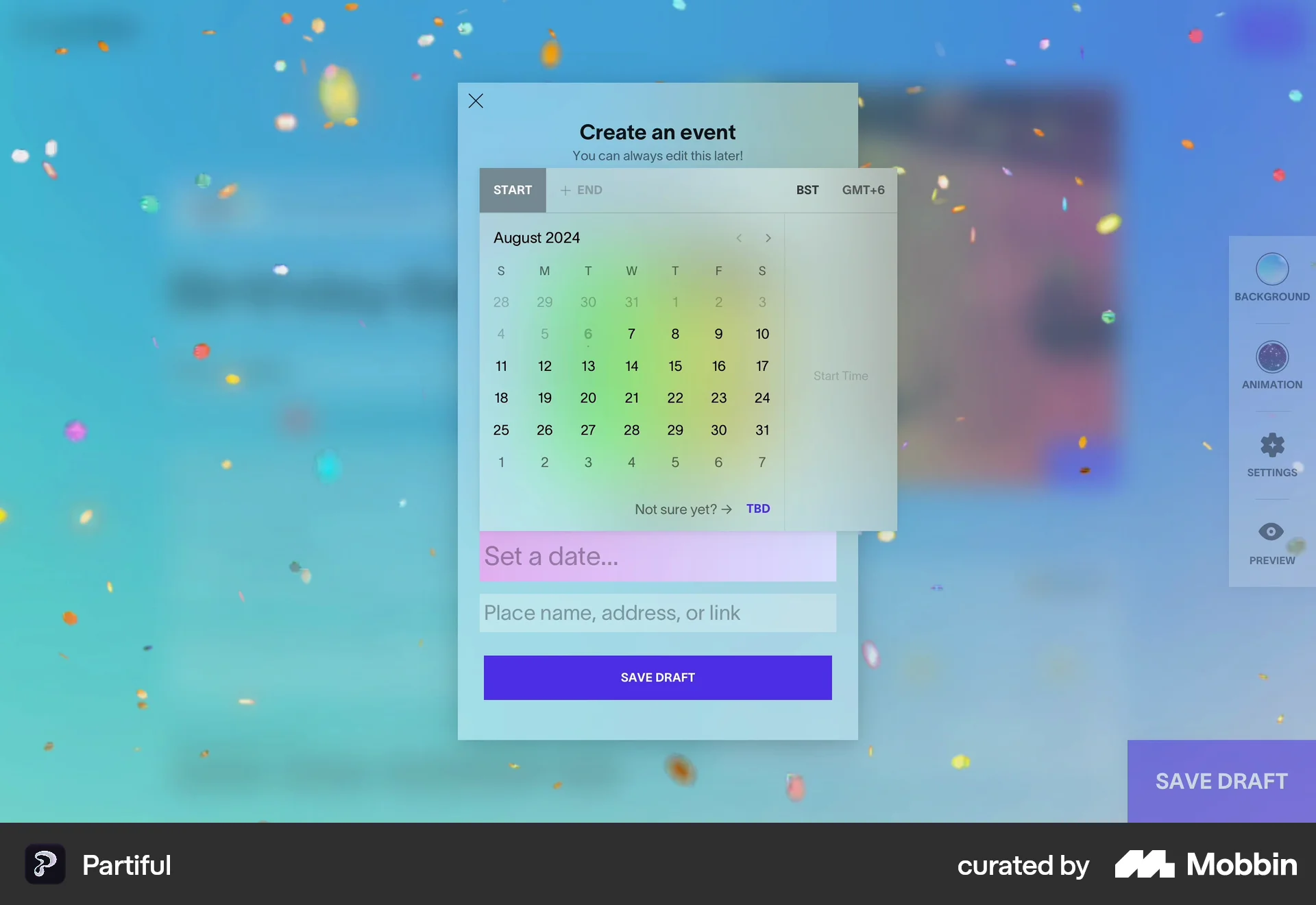 Partiful Web Lifestyle App screen