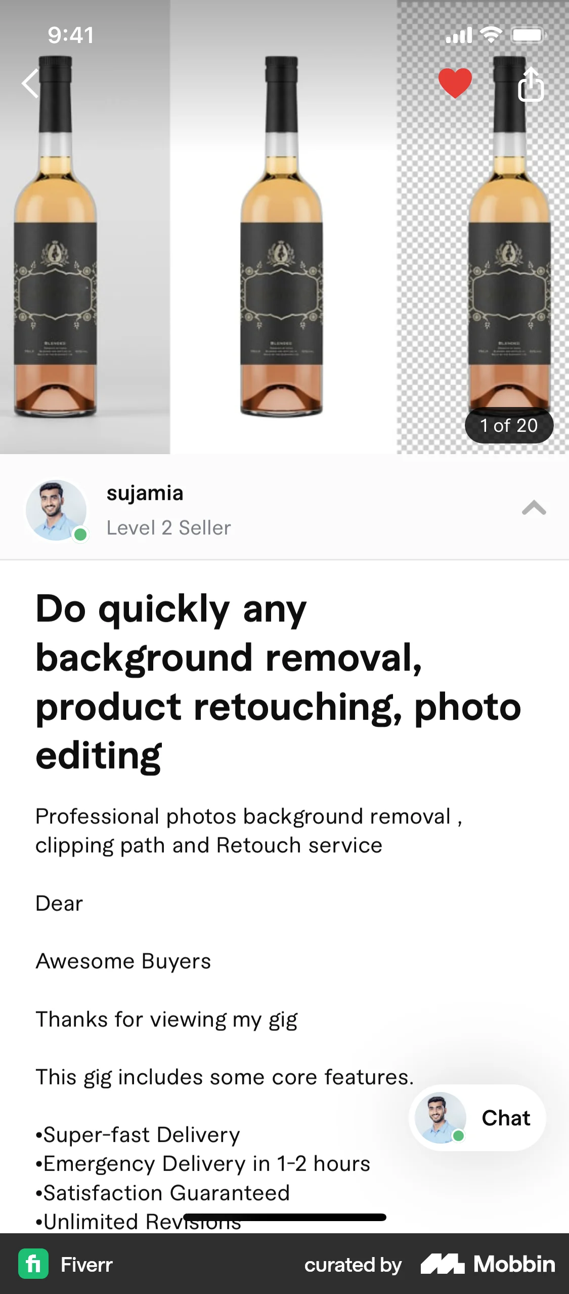 Fiverr iOS Save screen