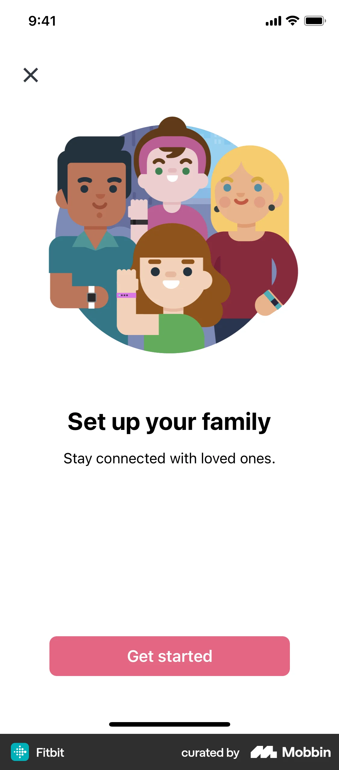 Fitbit iOS Account Setup screen