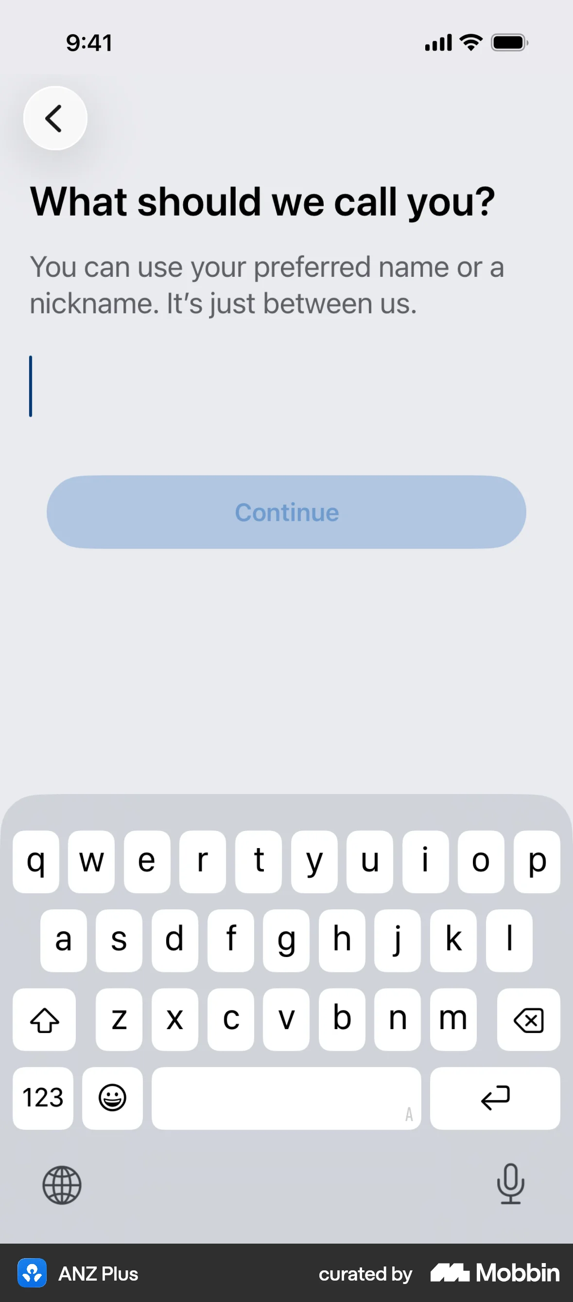 ANZ Plus Onboarding screen