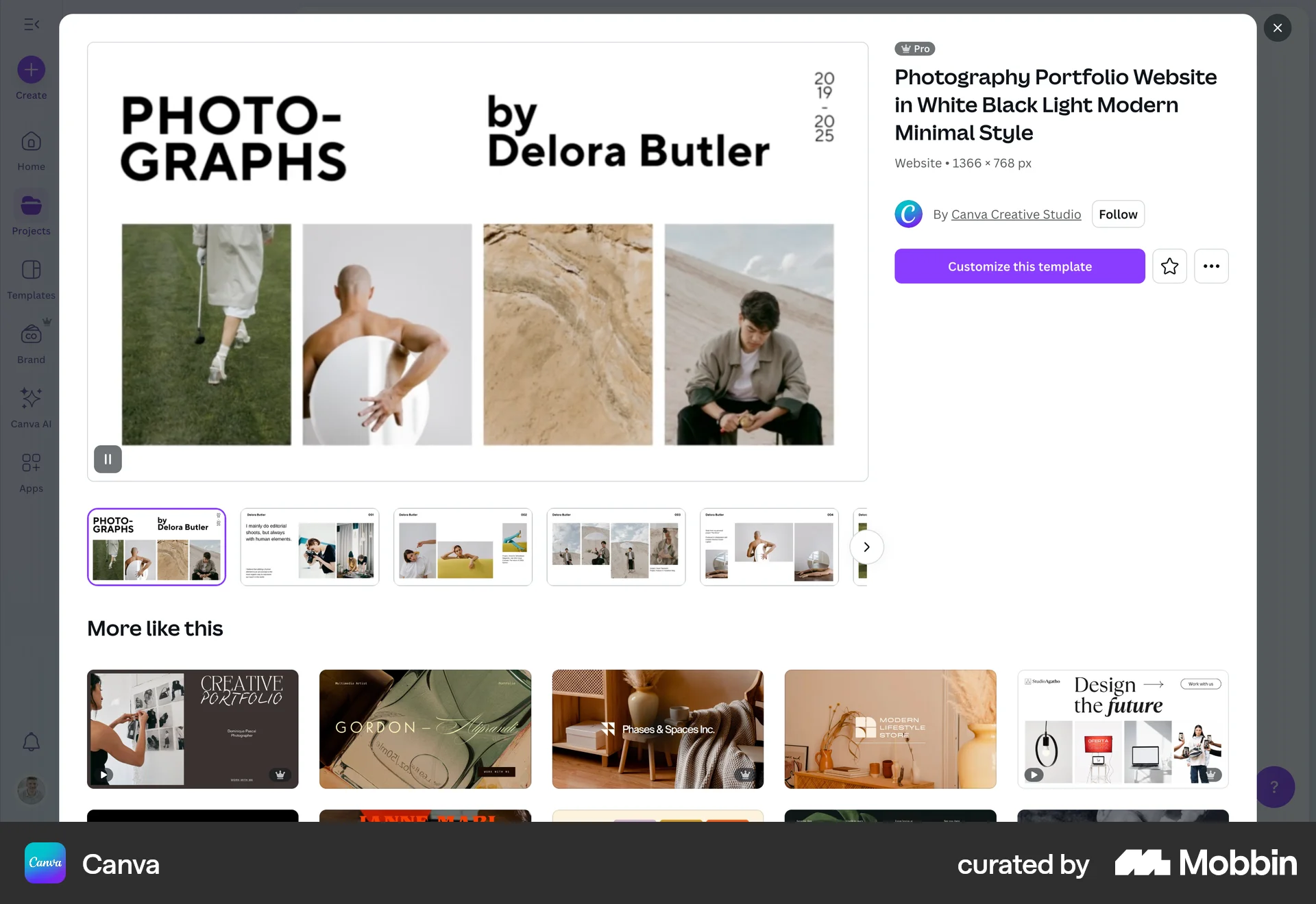 Canva Web Other Content screen
