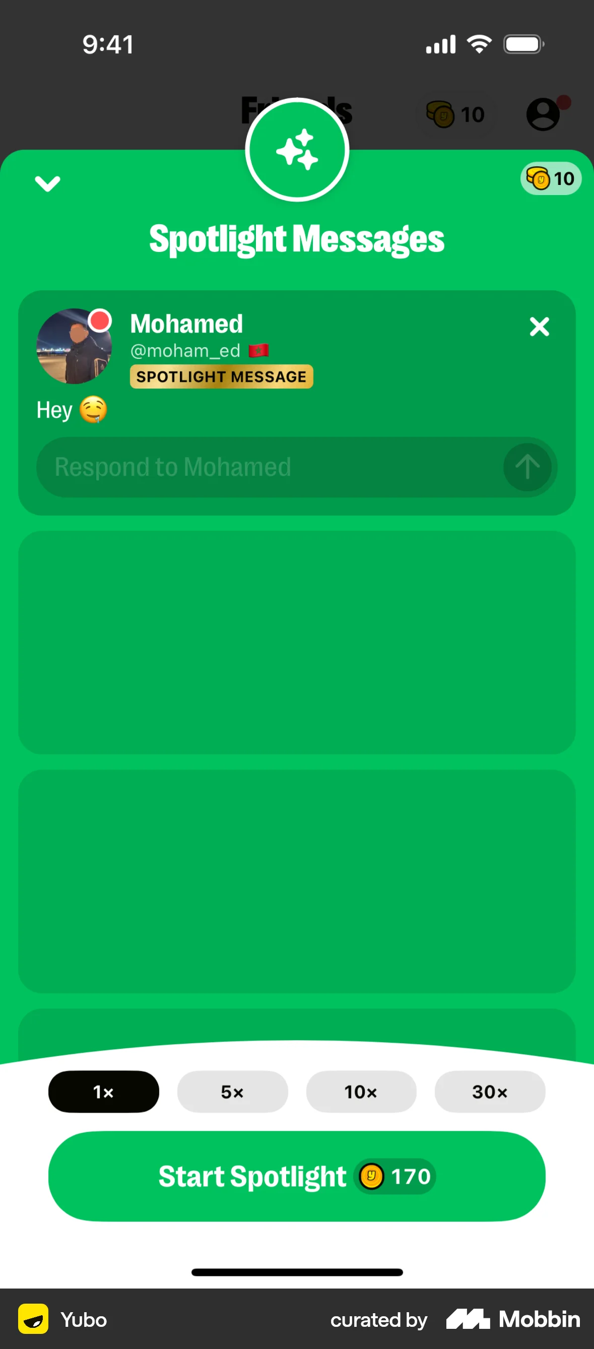 Yubo iOS Emails & Messages screen