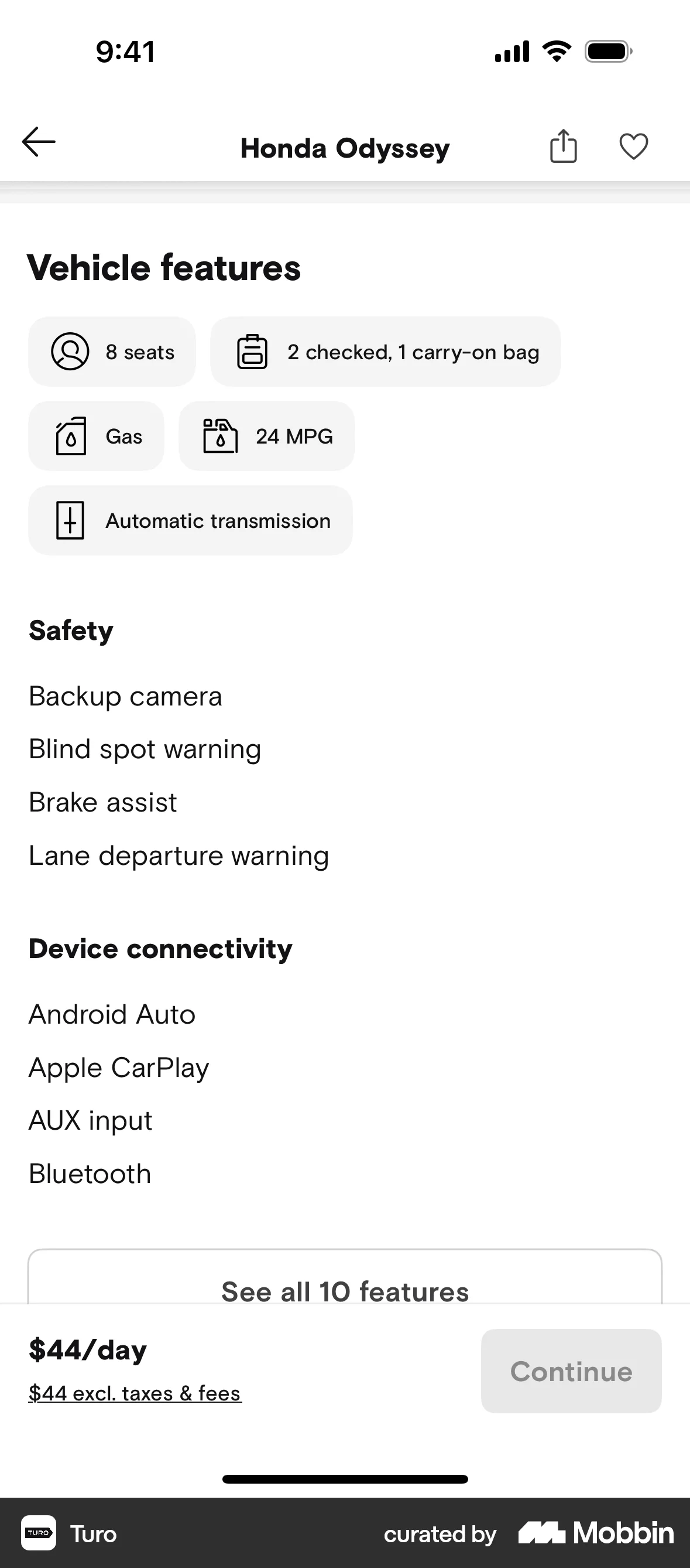 Turo iOS screen containing Chip UI element