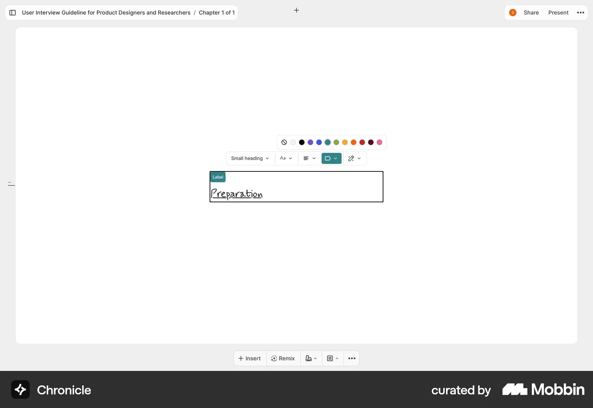 Chronicle Web screen containing Color Picker UI element