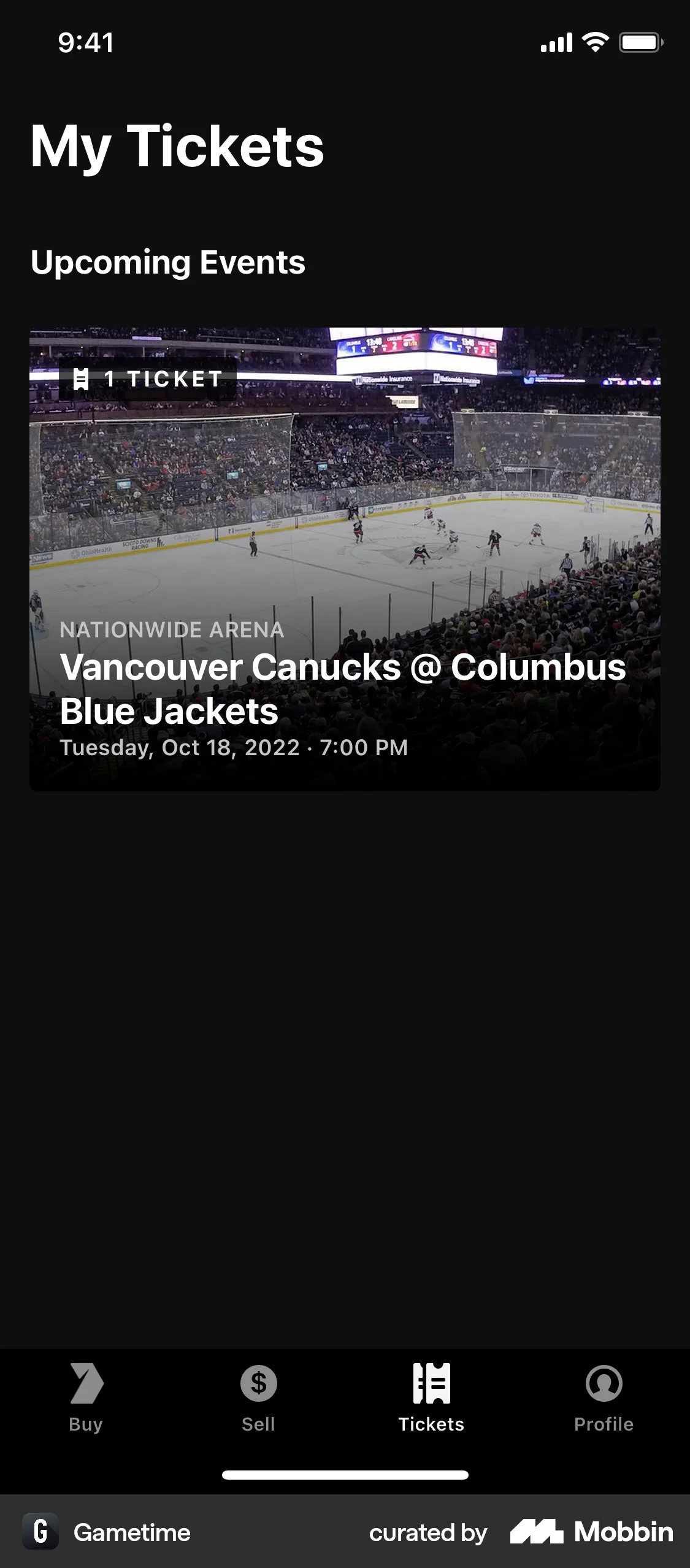 Gametime iOS Location & Address screen