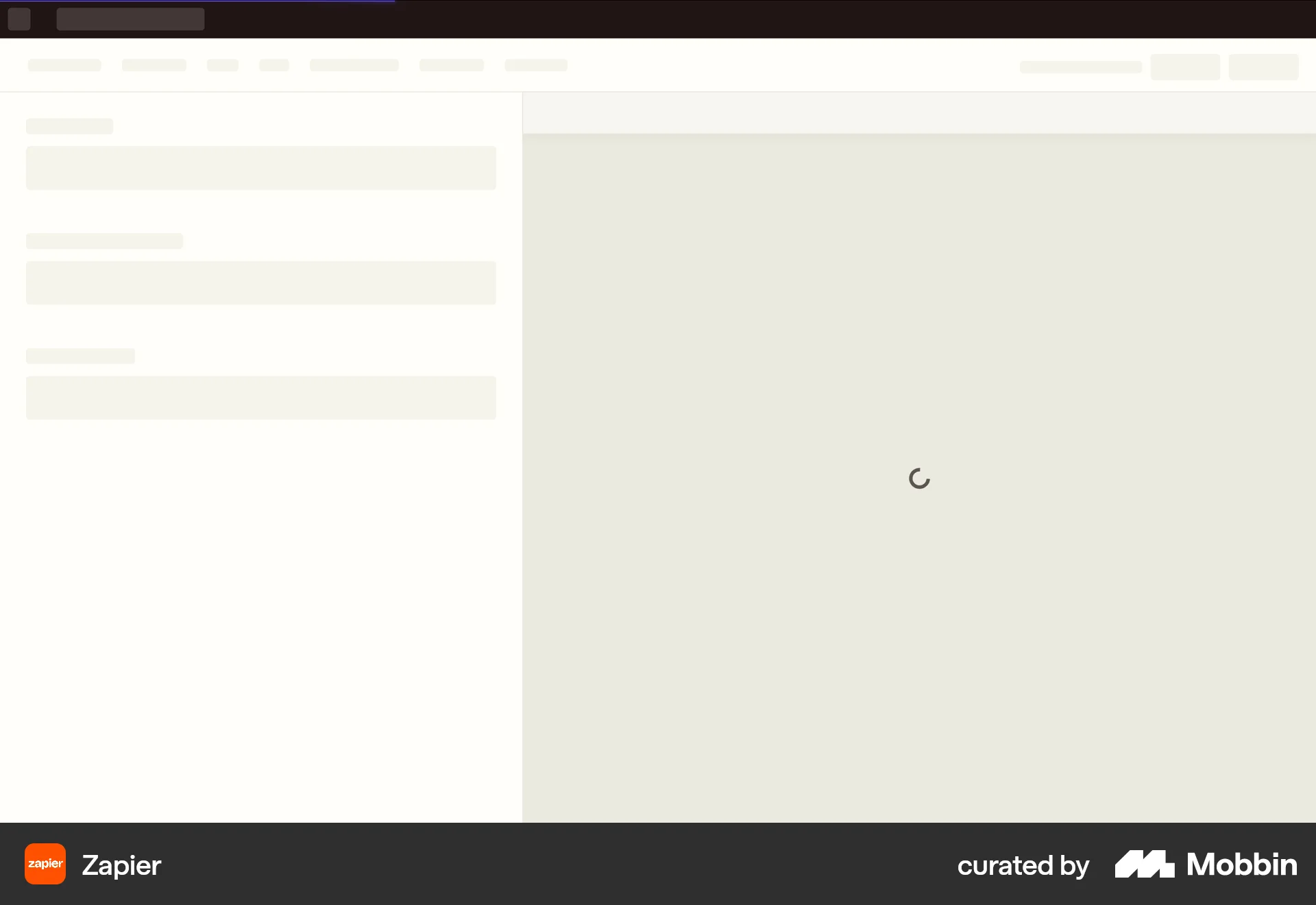 Zapier Web screen containing Loading Indicator UI element