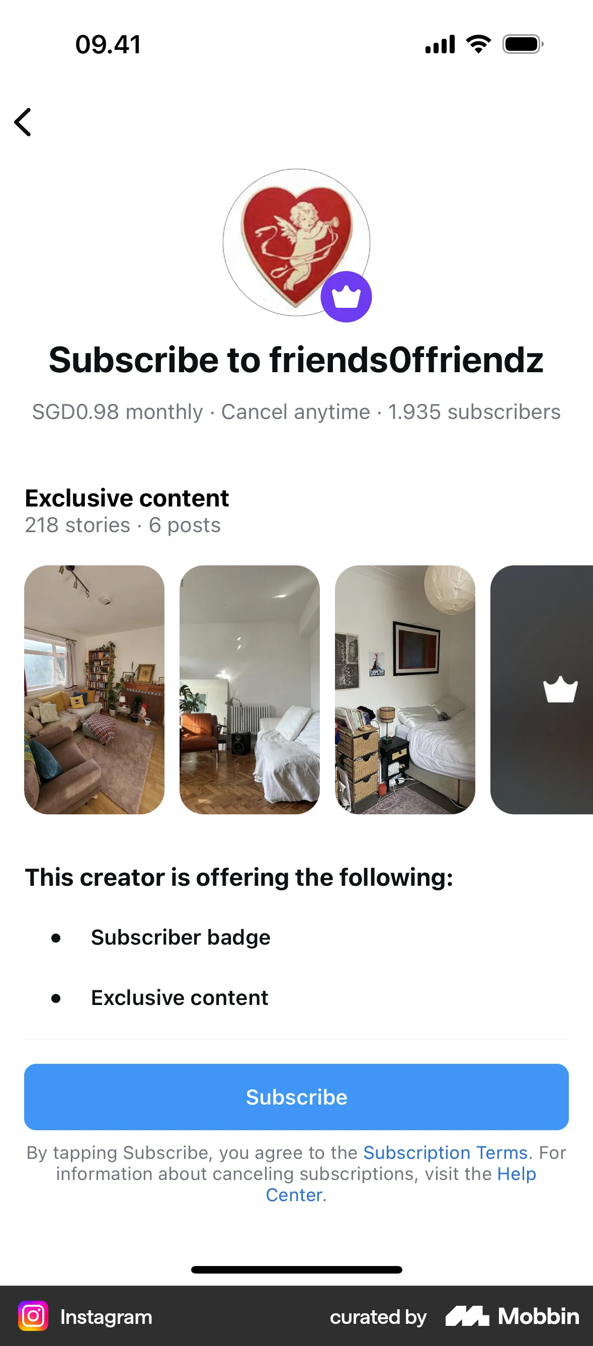 Instagram iOS screen containing Gallery UI element
