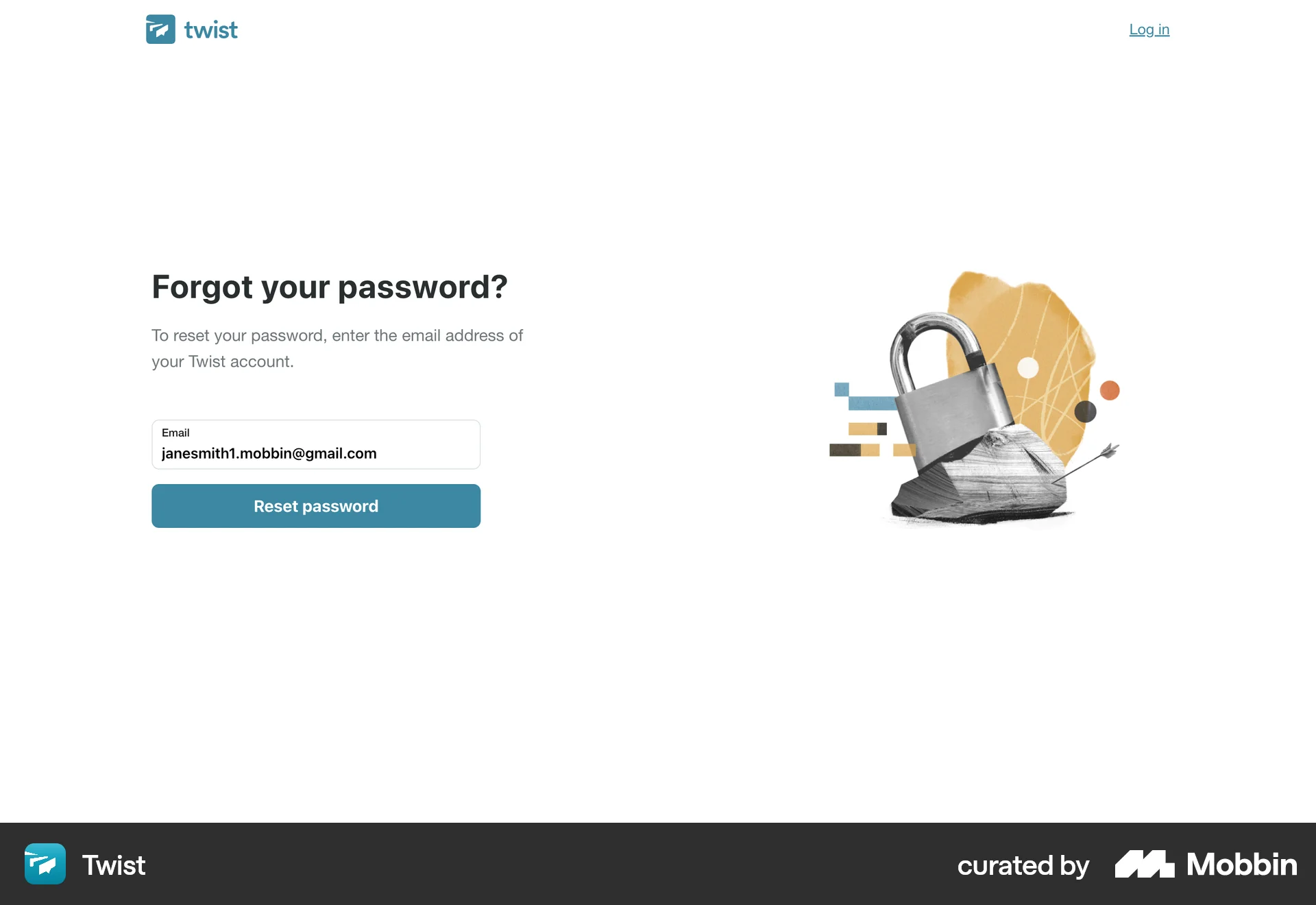 Twist Web Forgot Password screen