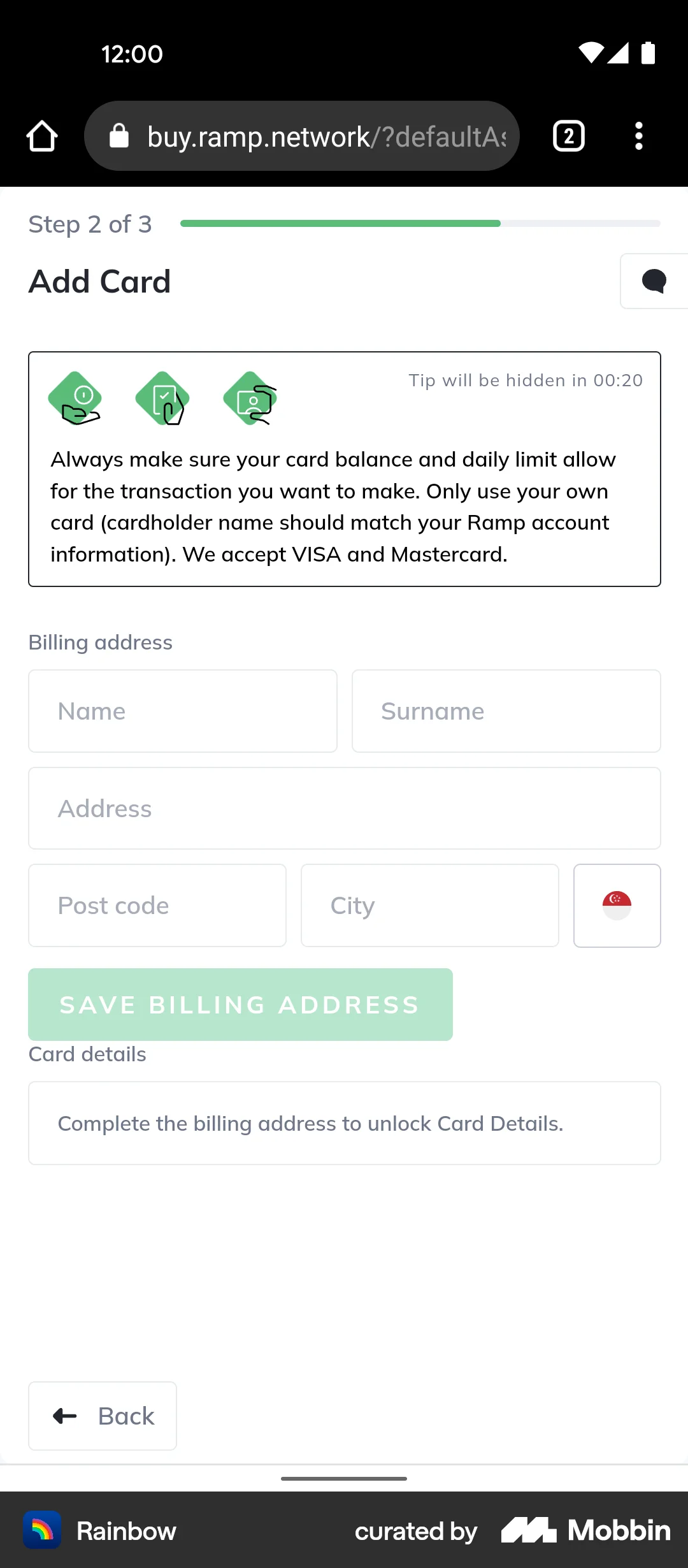 Rainbow Android screen containing Banner UI element