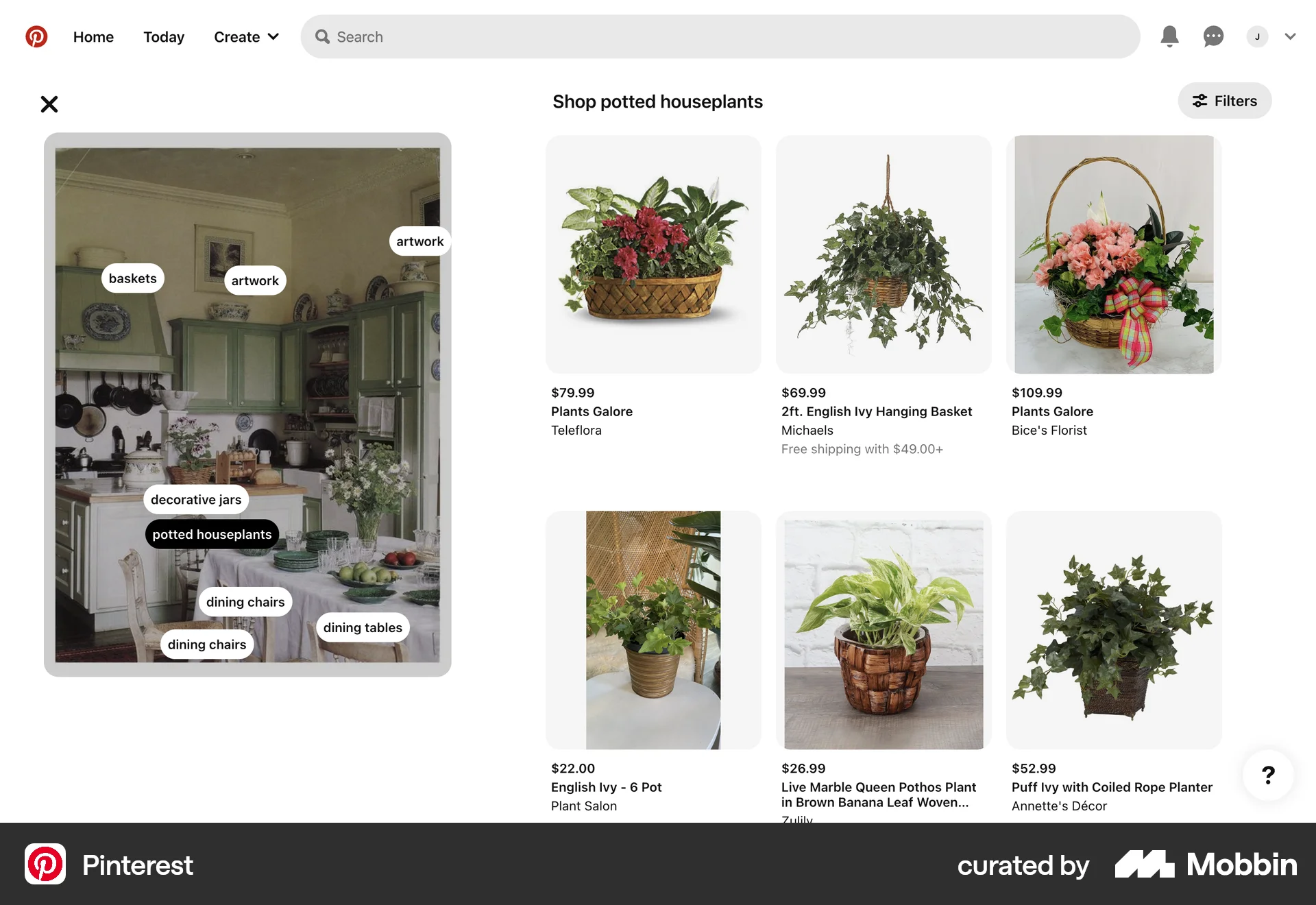 Pinterest Web Shop & Storefront screen