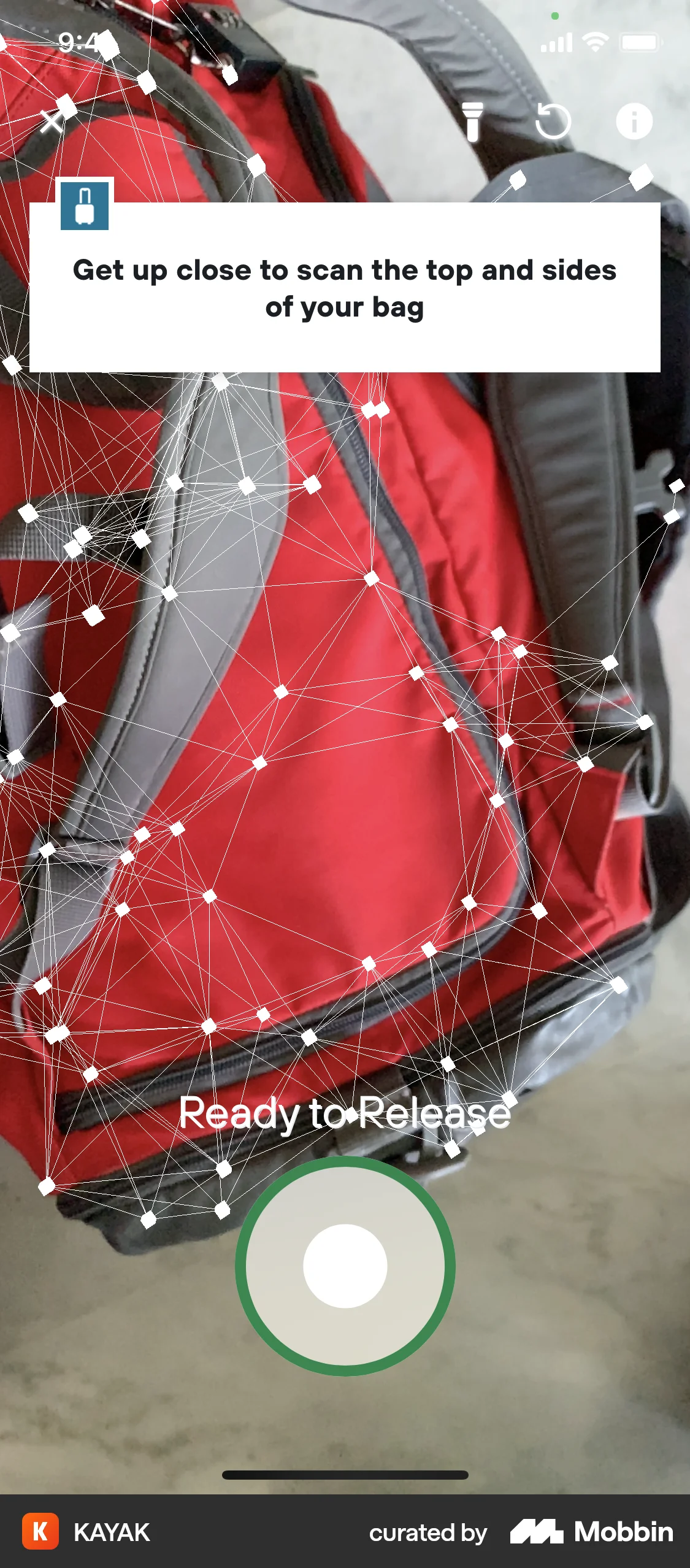 KAYAK iOS Augmented Reality screen