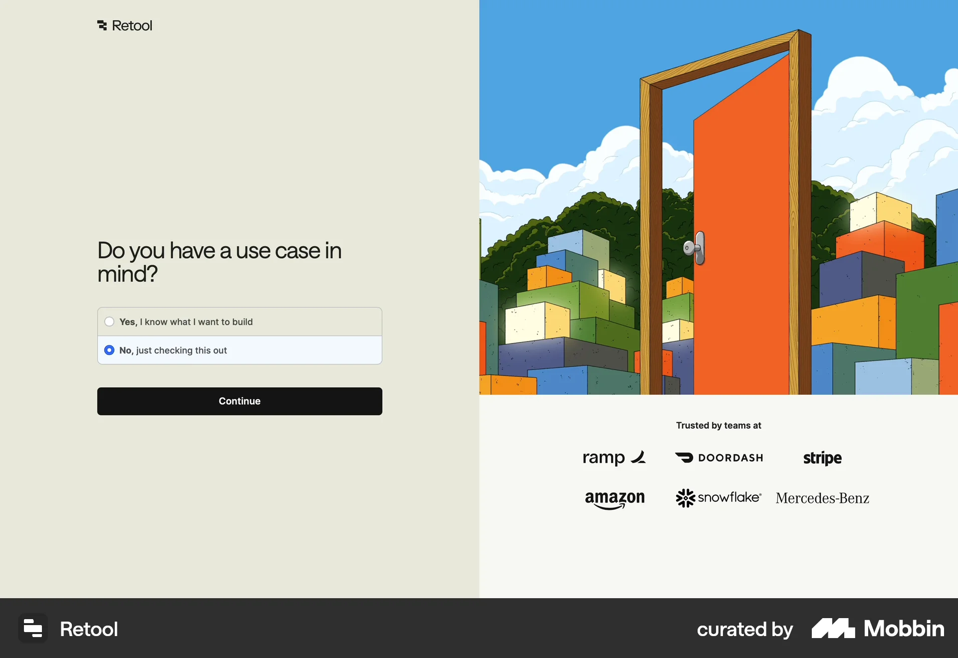 Retool Web screen containing Radio Button UI element