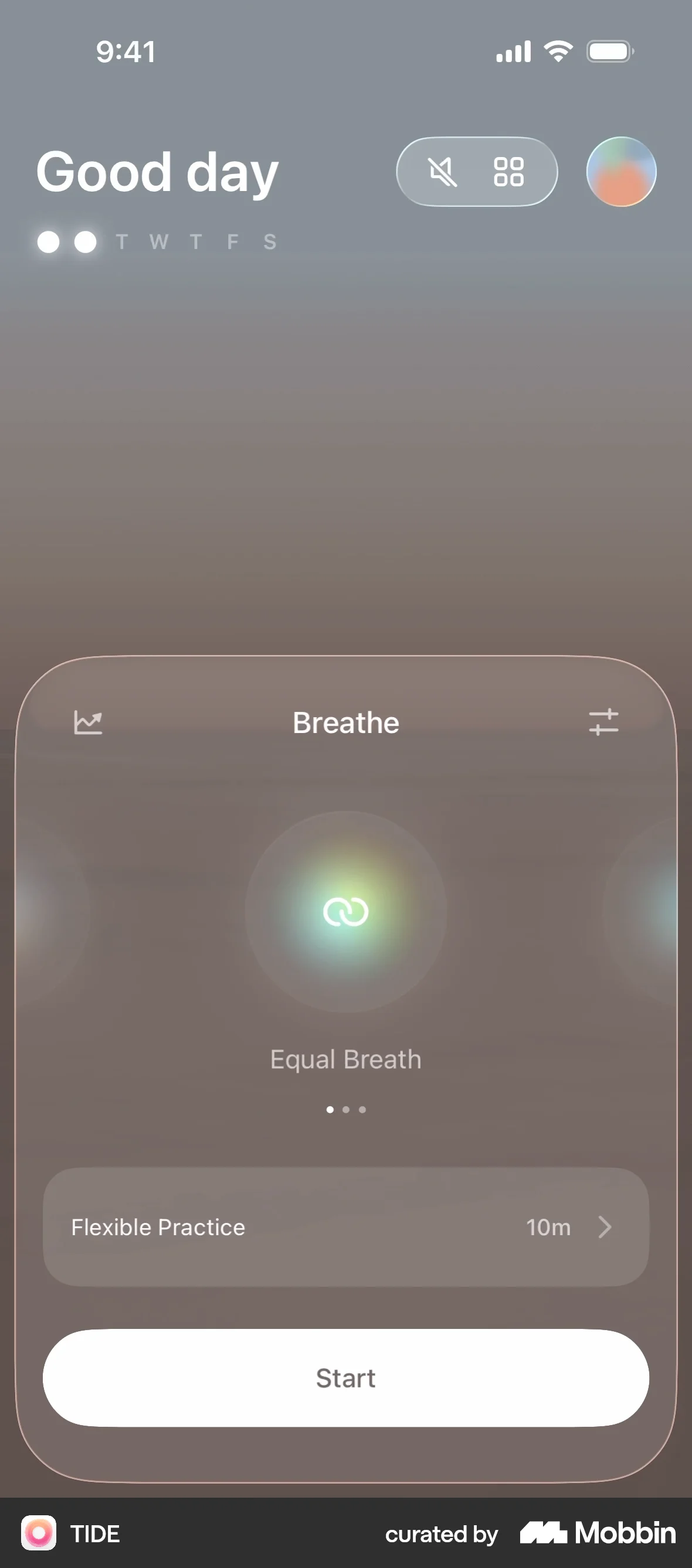 TIDE iOS screen containing Carousel UI element