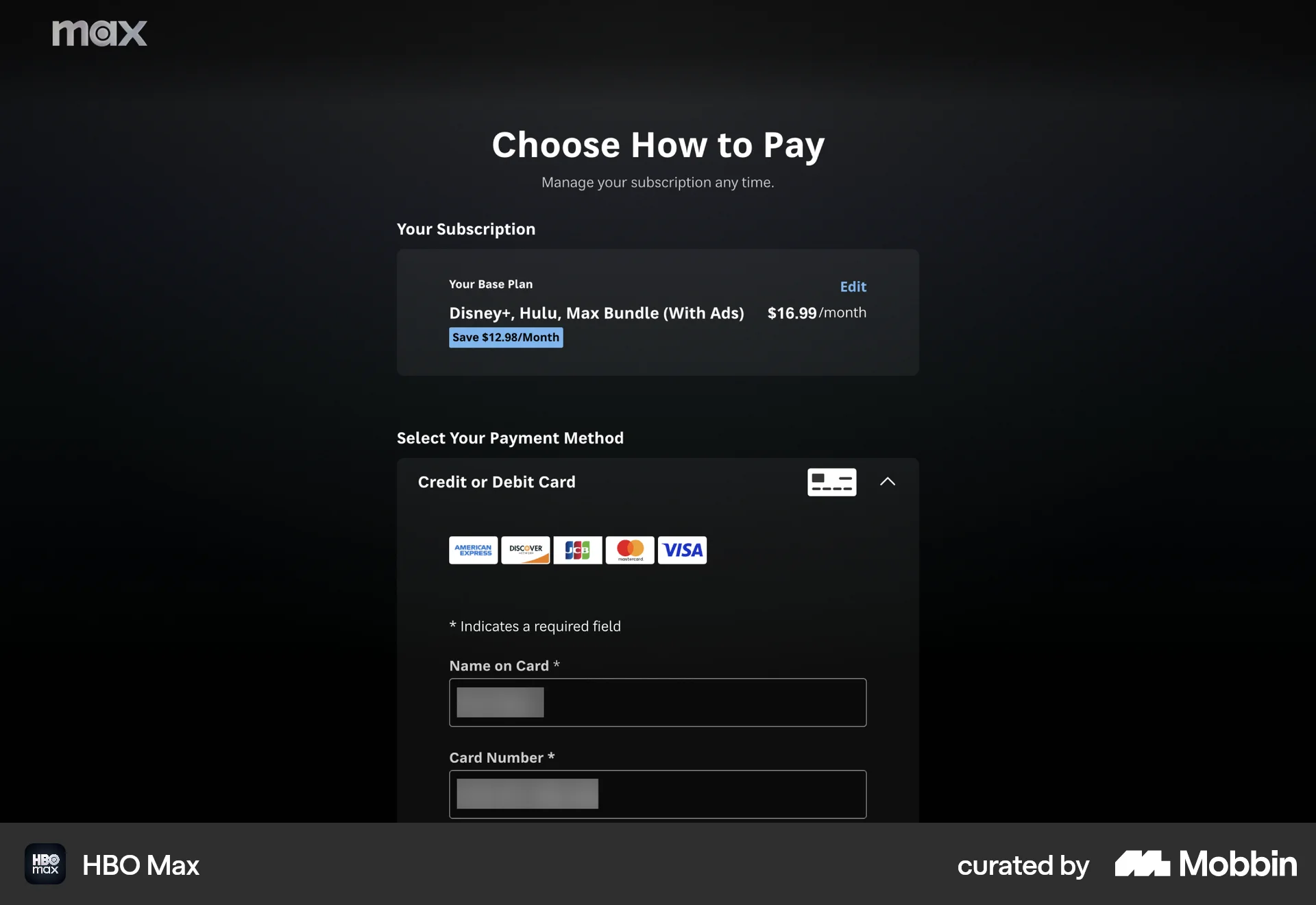 HBO Max Web Entertainment App screen