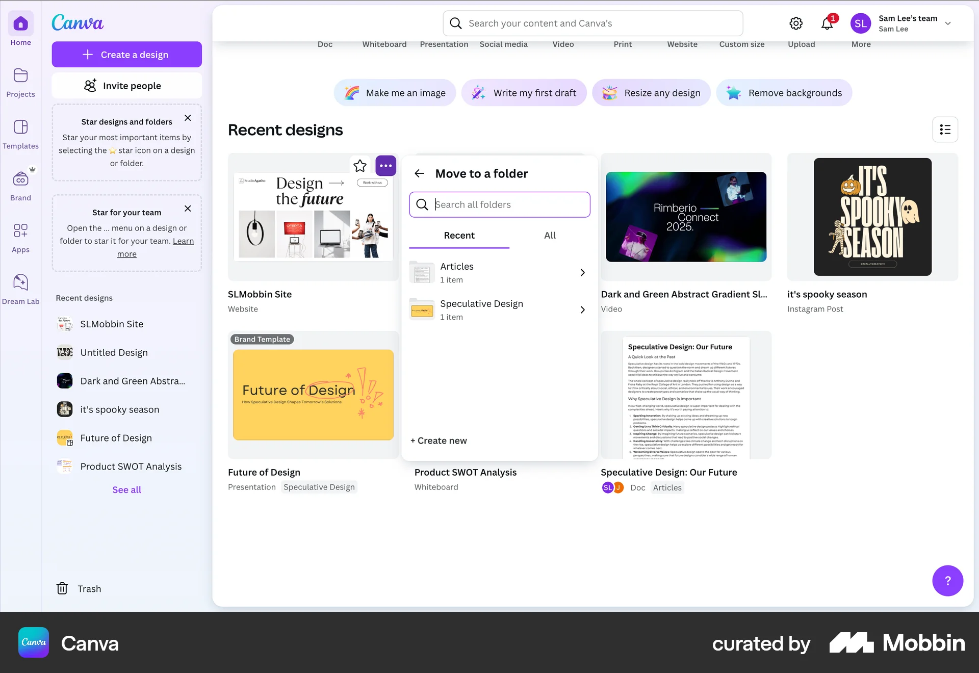 Canva Web Move screen